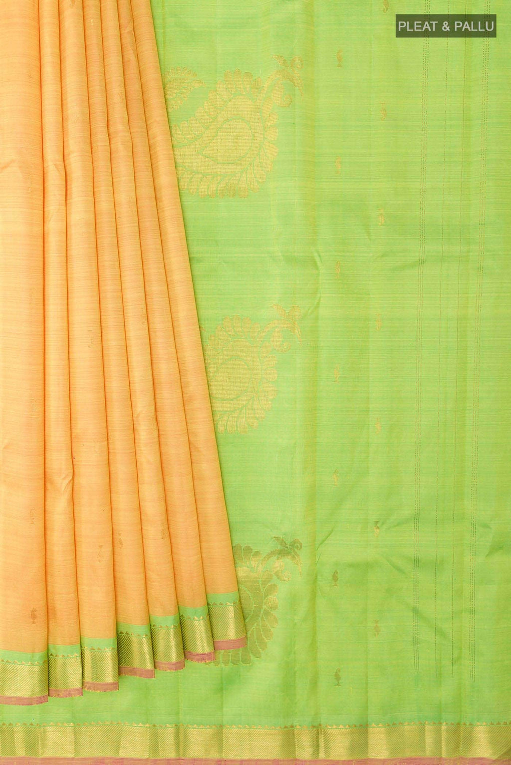 Orange Dual Tone Kanchipuram Silk Saree