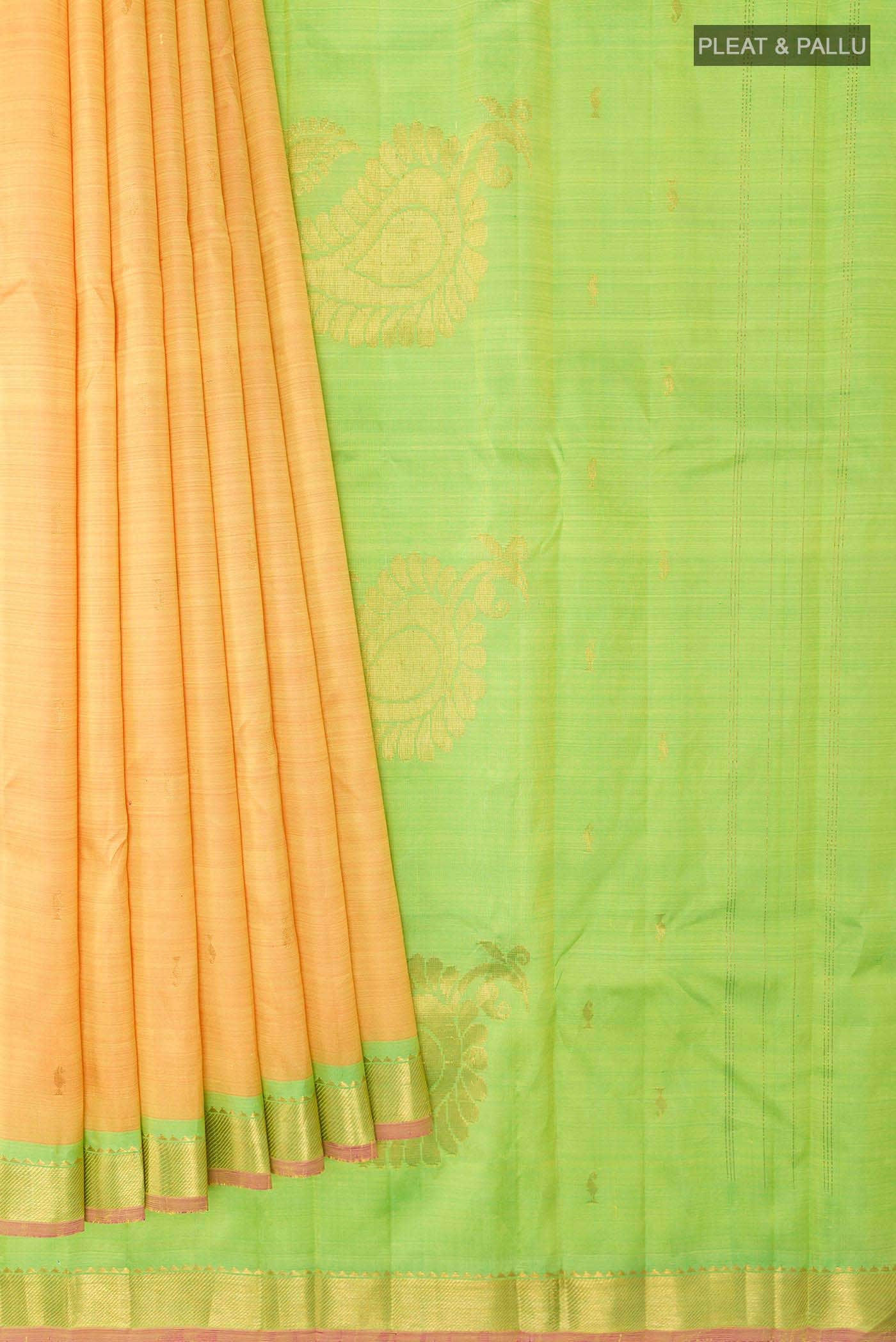 Orange Dual Tone Kanchipuram Silk Saree