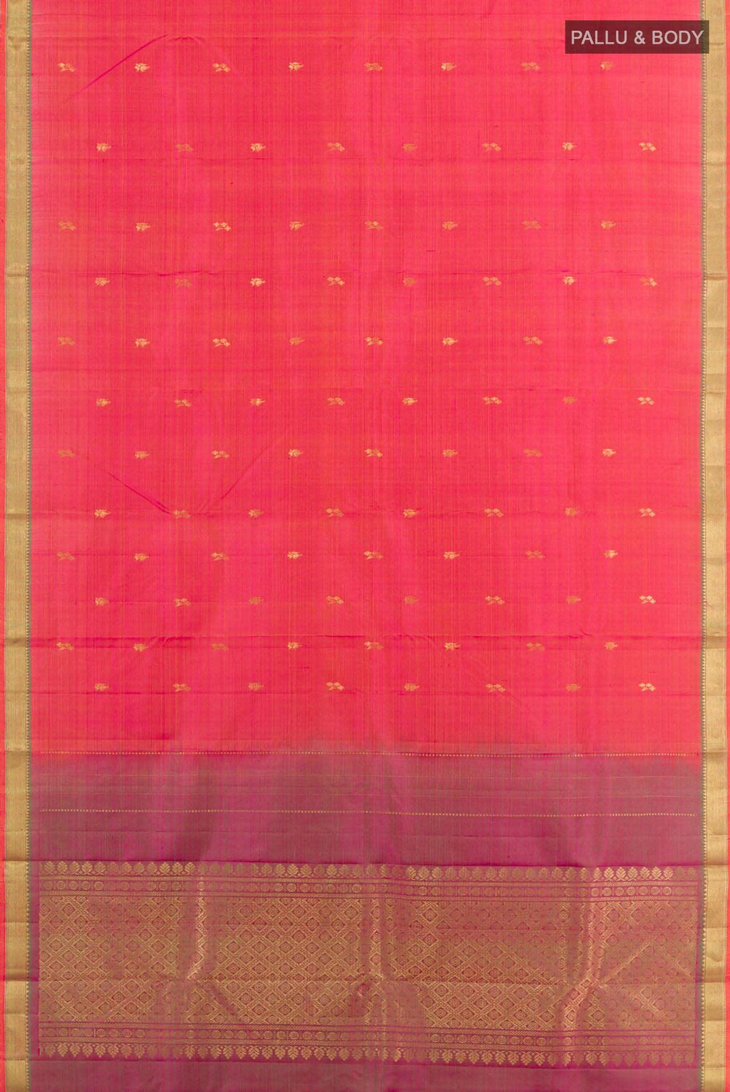 Pink Dual Tone Kanchipuram Silk Saree