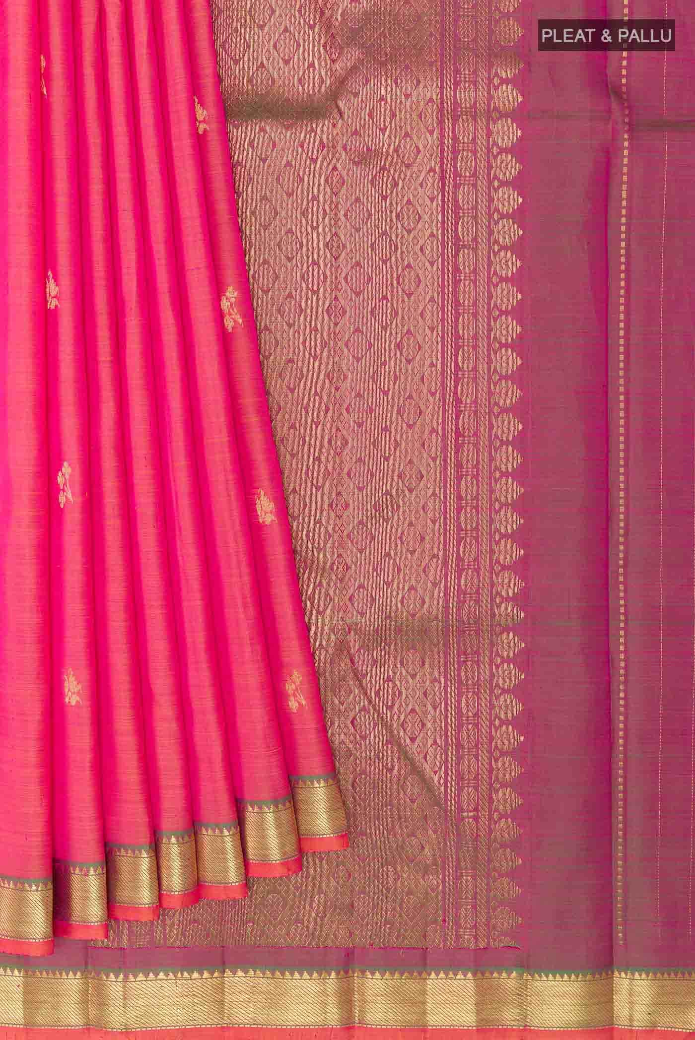 Pink Dual Tone Kanchipuram Silk Saree