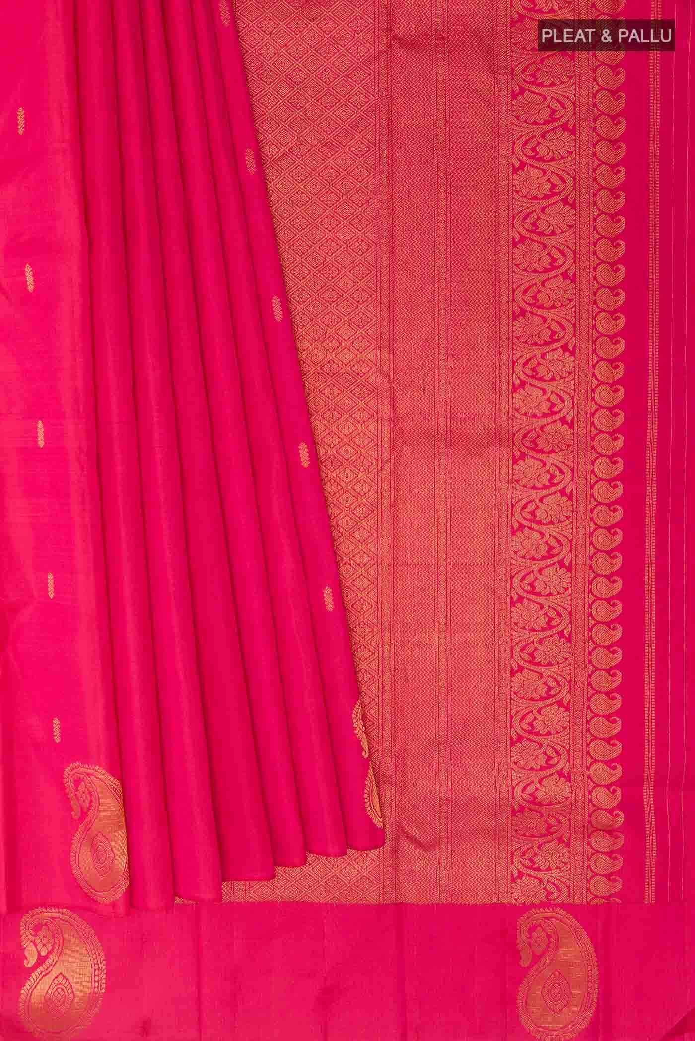 Dark Pink Kanchipuram Silk Saree