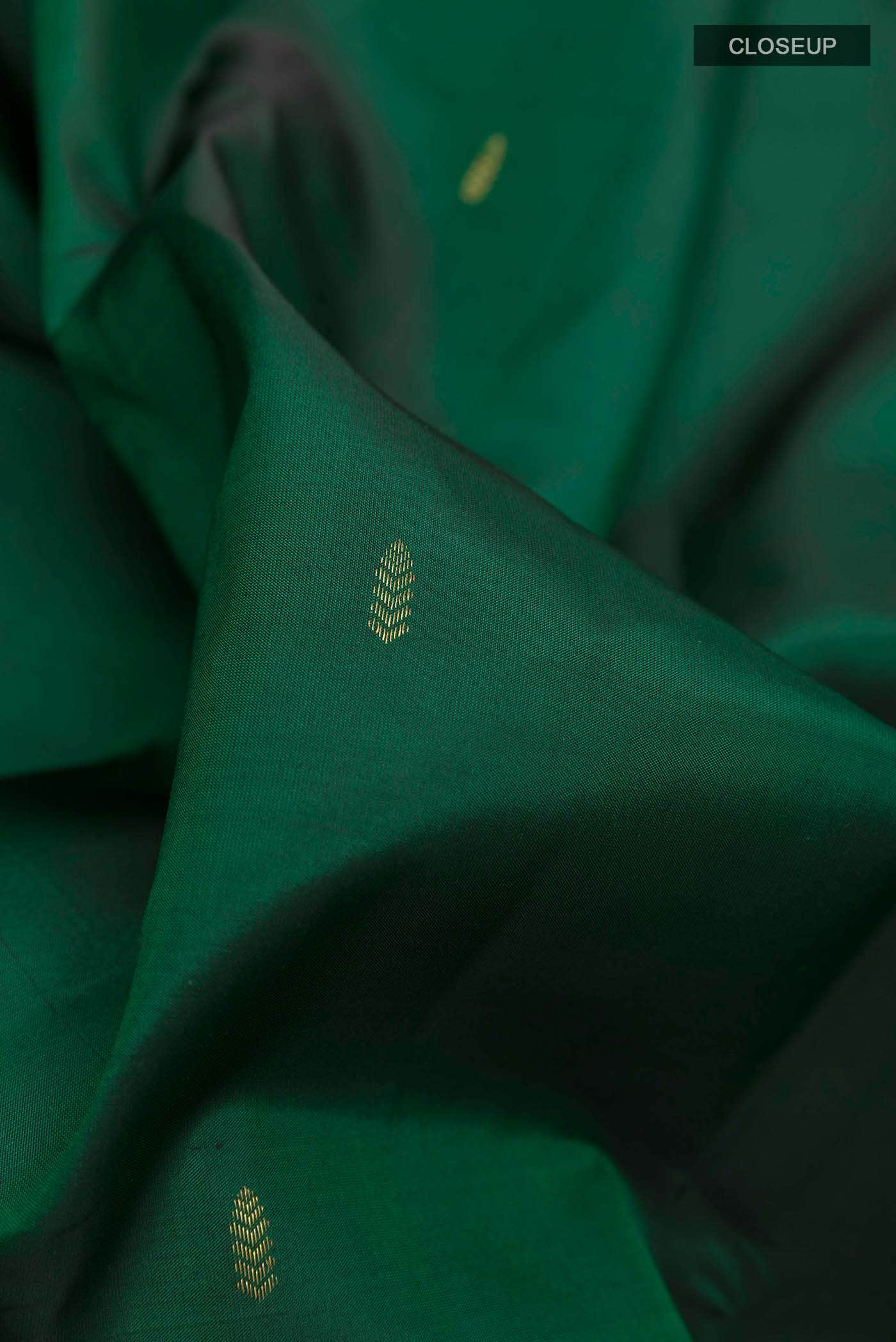 Bottle Green Kanchipuram Silk Saree