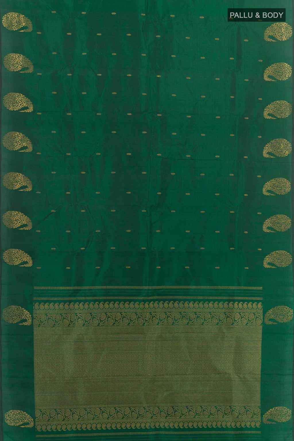 Bottle Green Kanchipuram Silk Saree