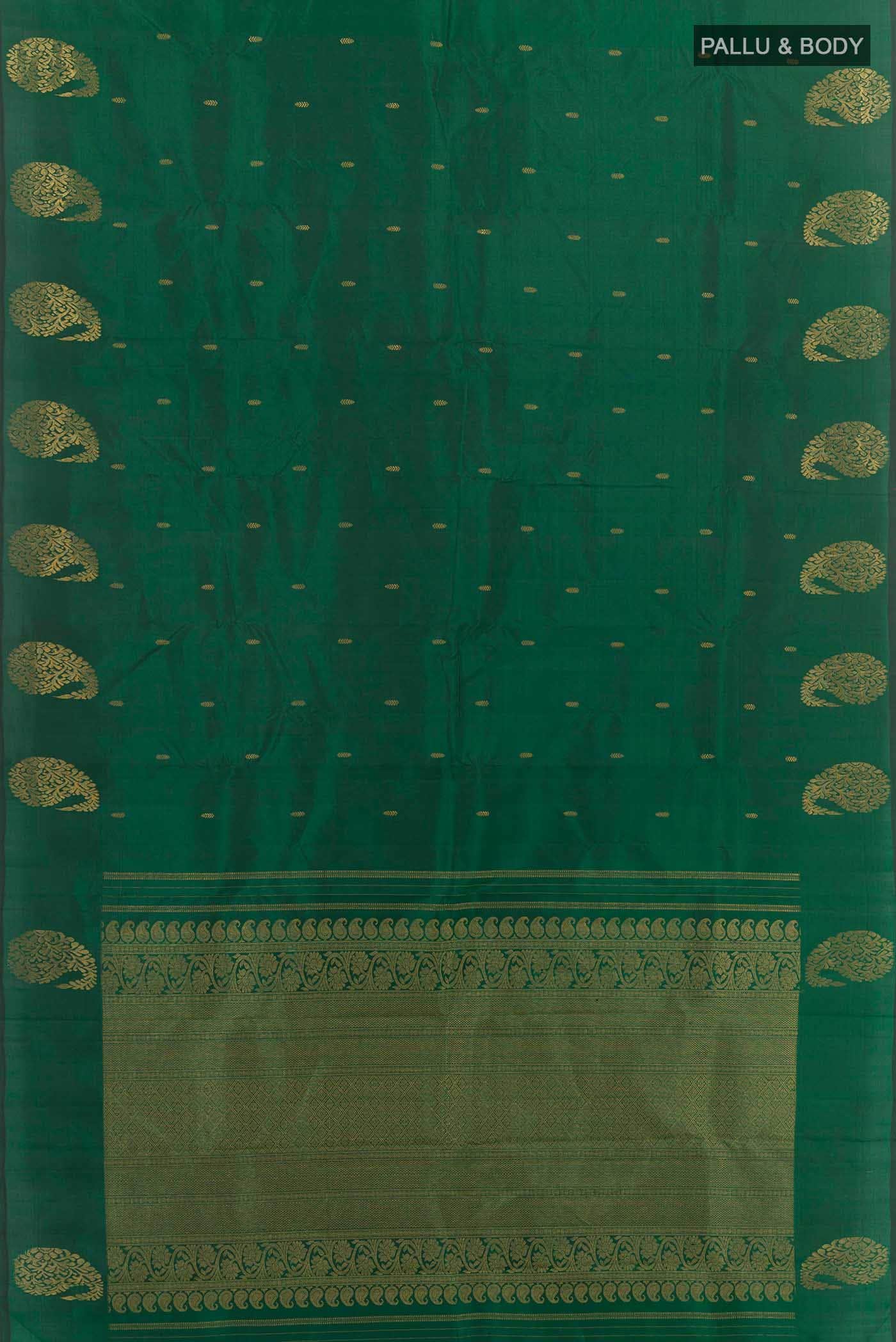 Bottle Green Kanchipuram Silk Saree