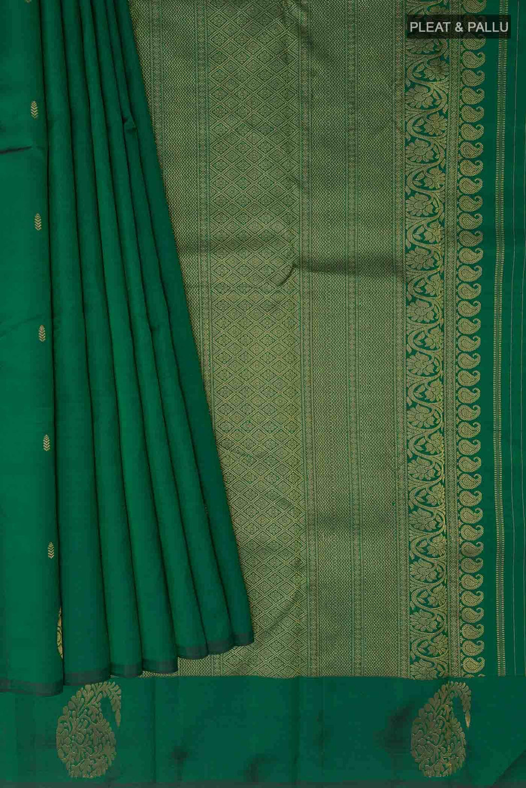 Bottle Green Kanchipuram Silk Saree