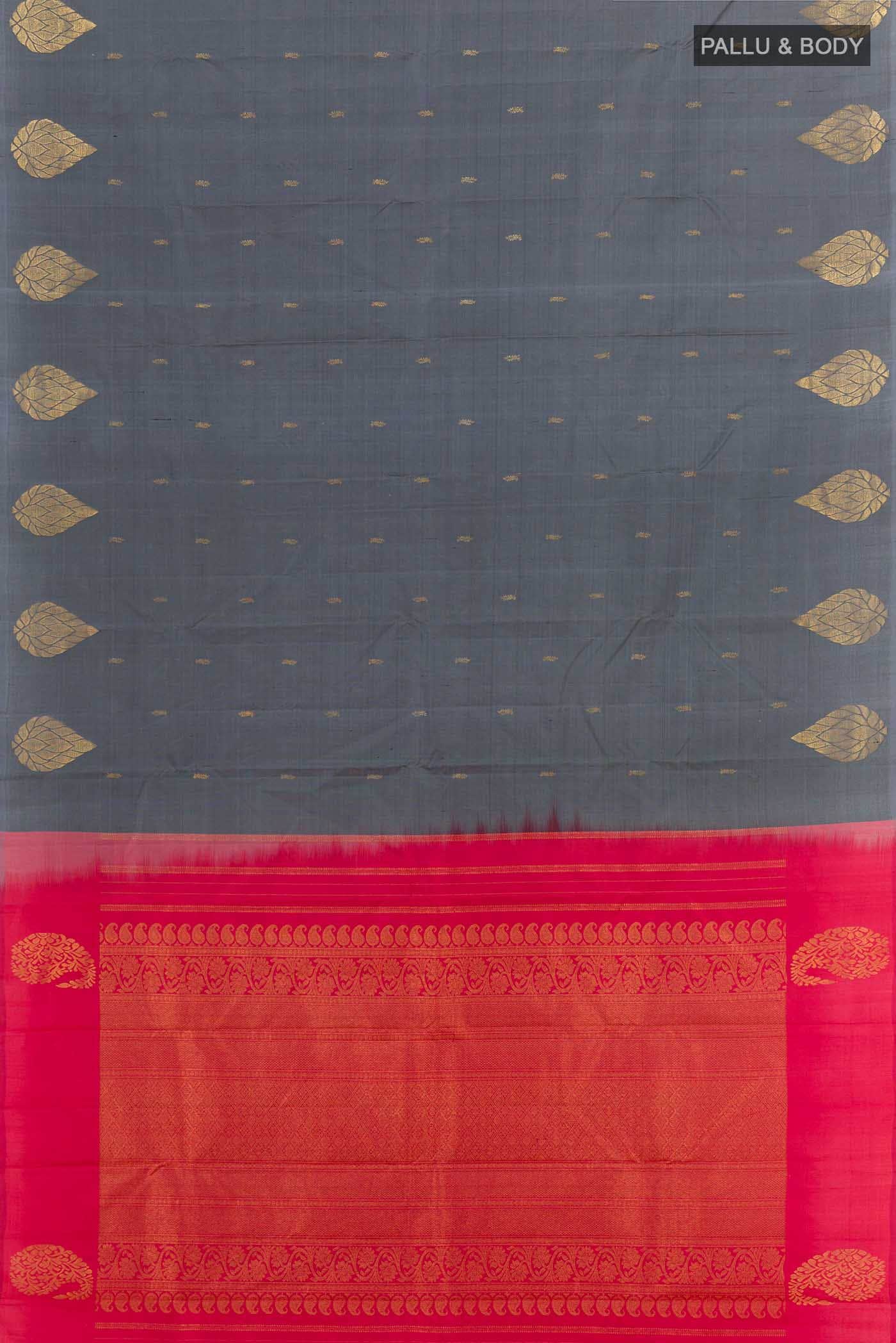 Grey Kanchipuram Silk Saree