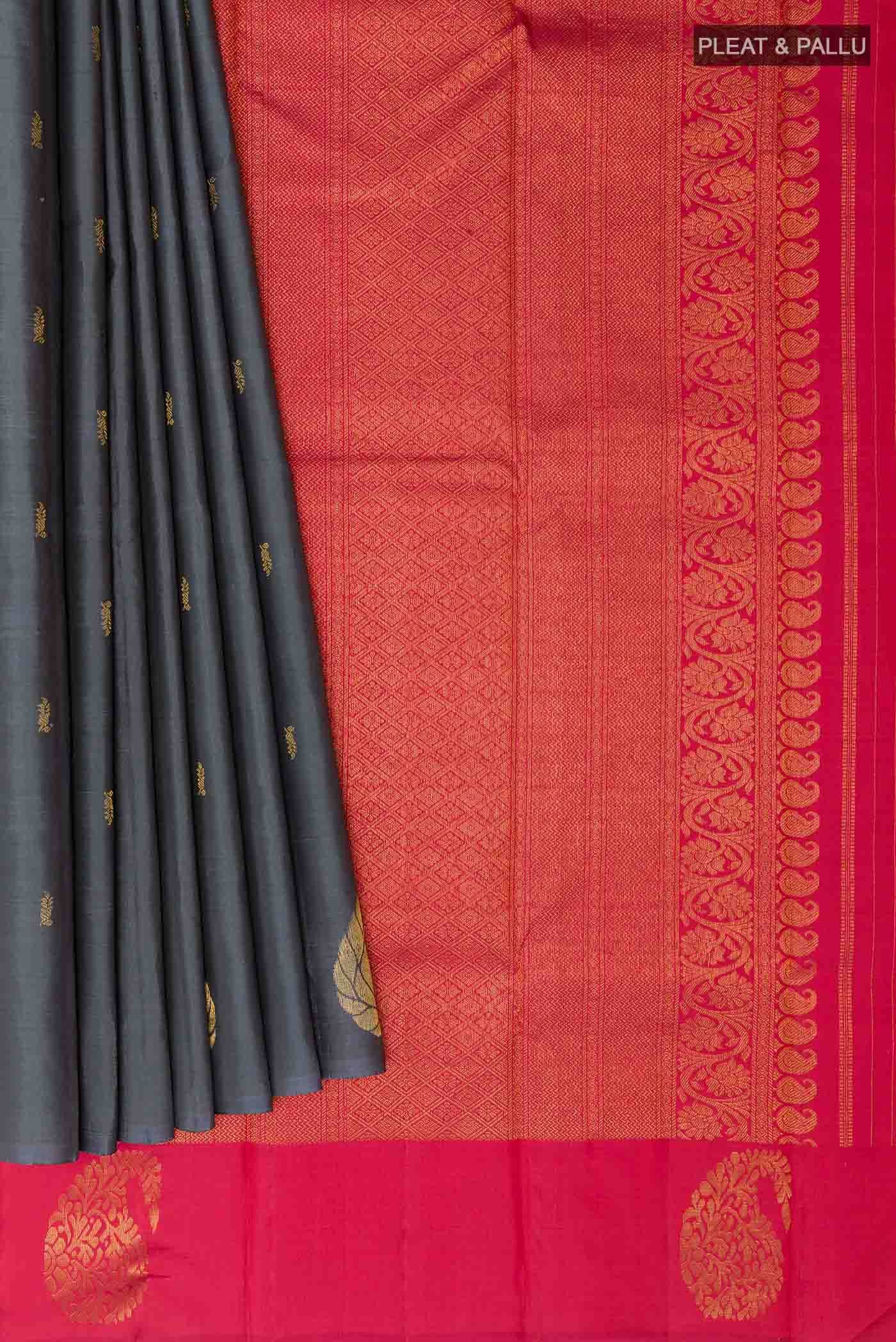 Grey Kanchipuram Silk Saree