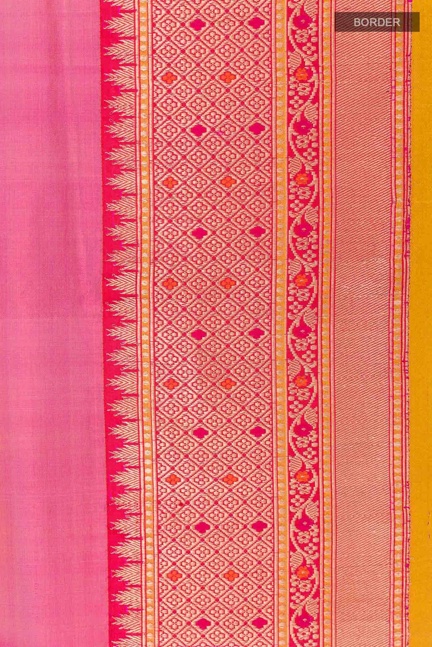 Pink Banarasi Silk Saree