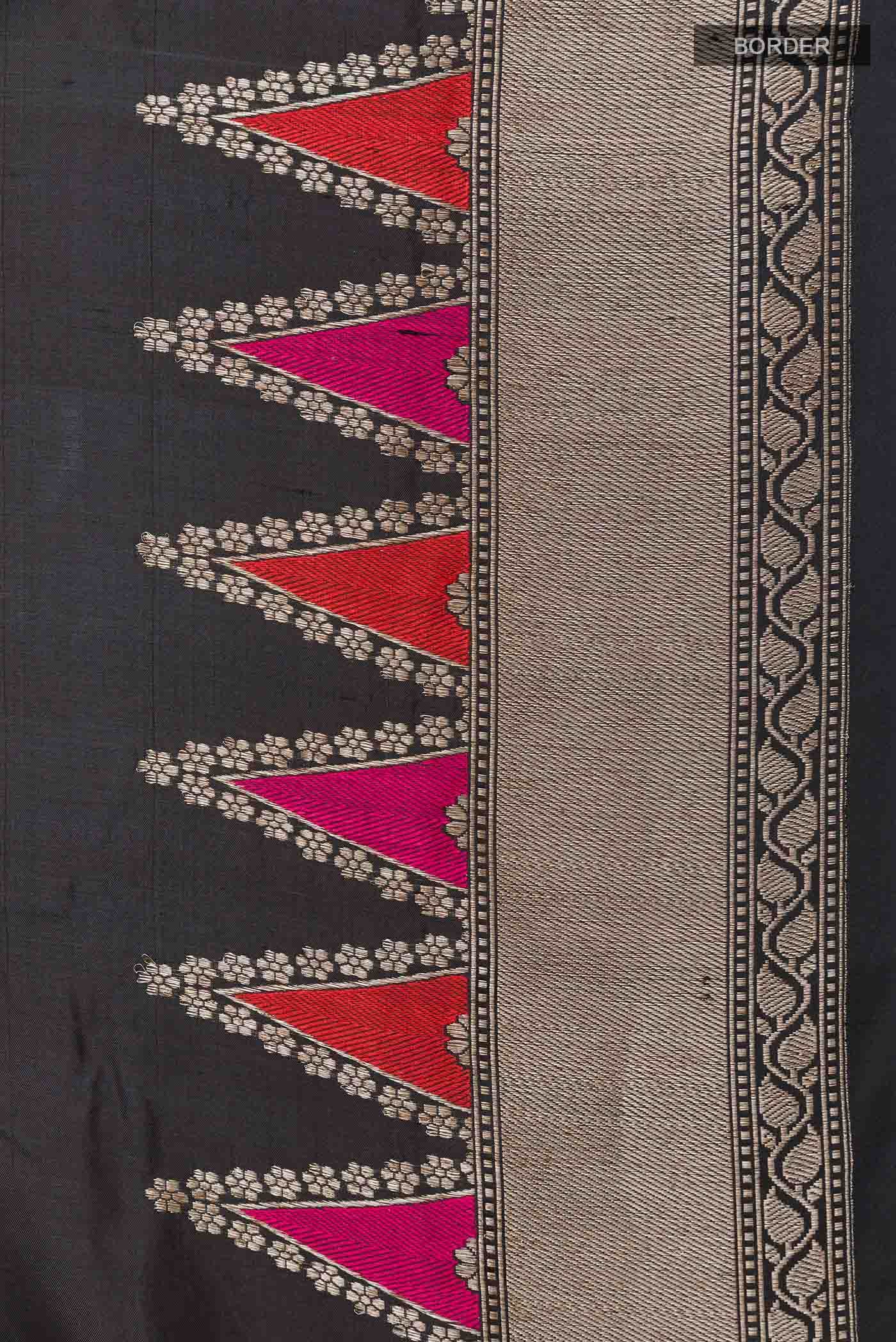 Black Banarasi Silk Saree