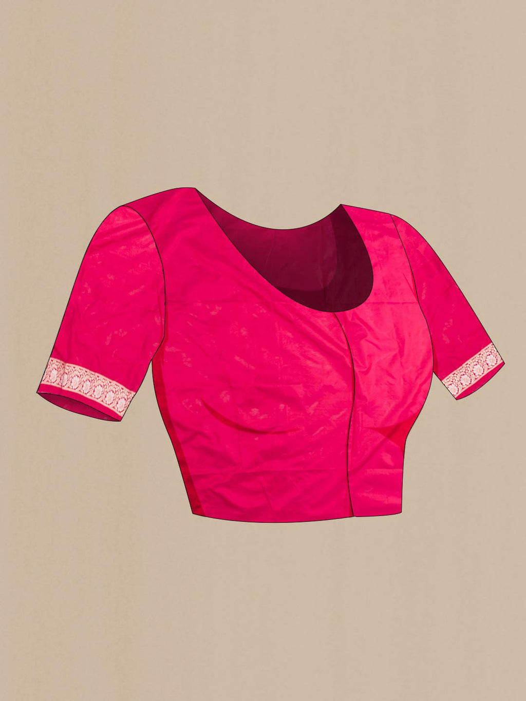 Rani Pink Banarasi Silk Saree