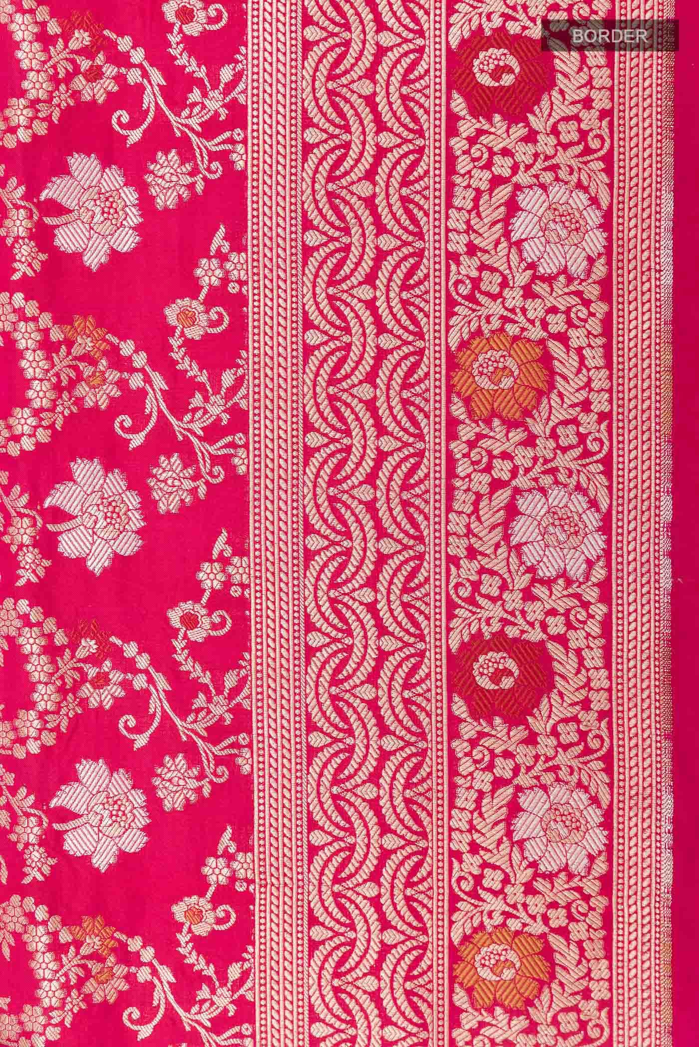 Rani Pink Banarasi Silk Saree