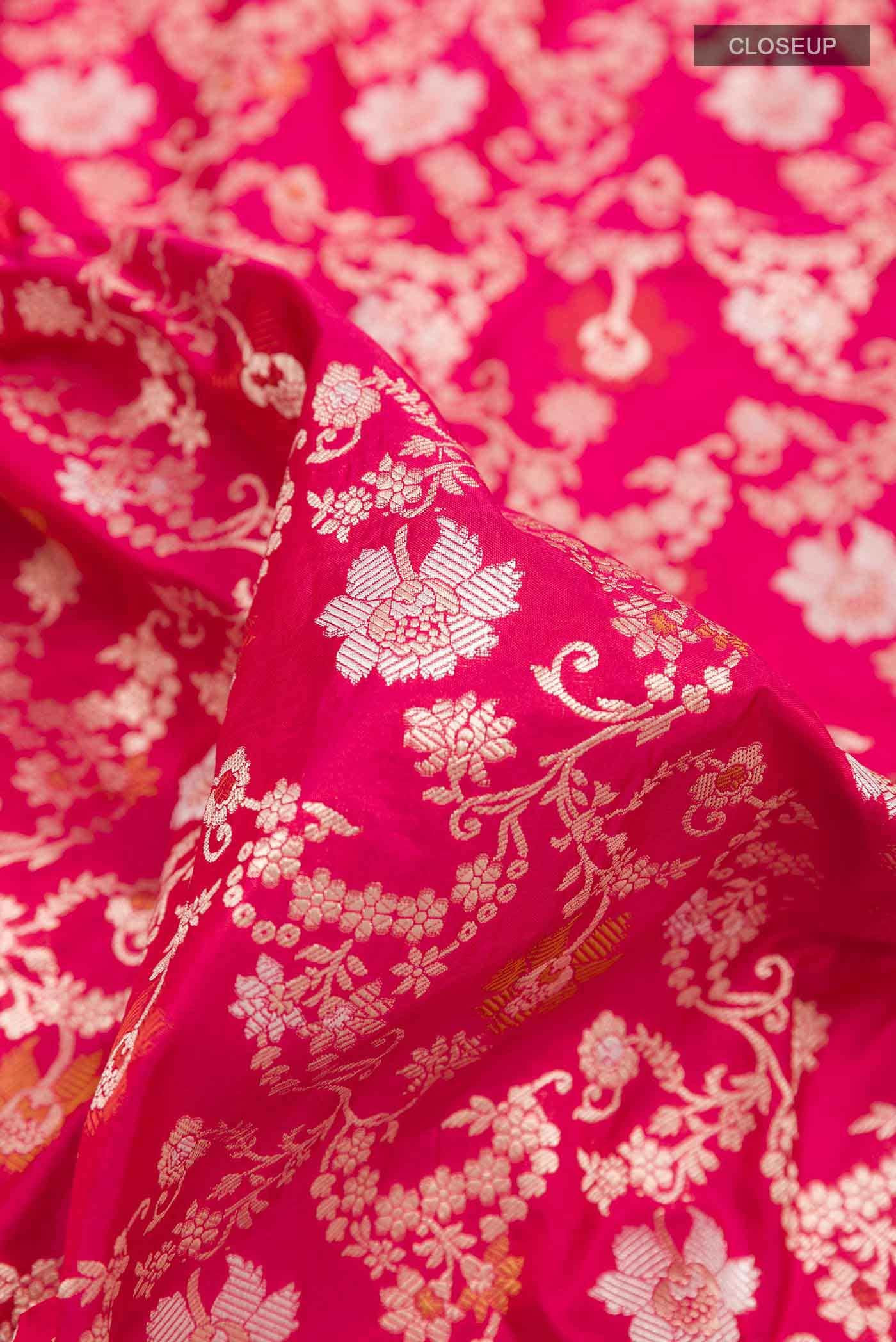 Rani Pink Banarasi Silk Saree