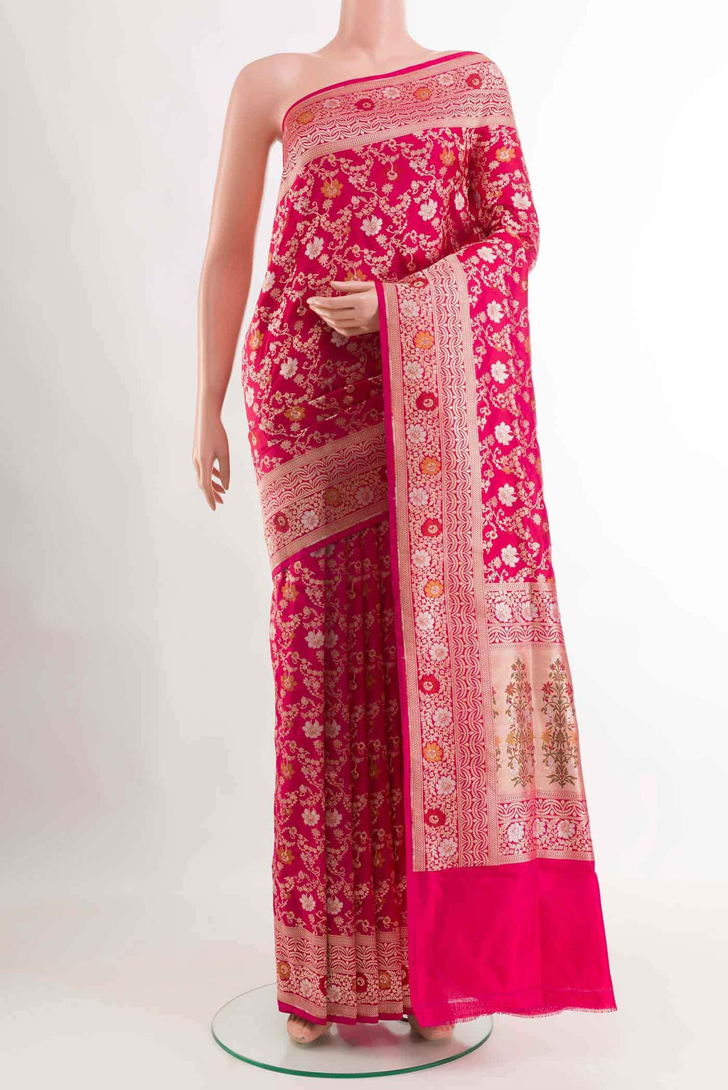 Rani Pink Banarasi Silk Saree