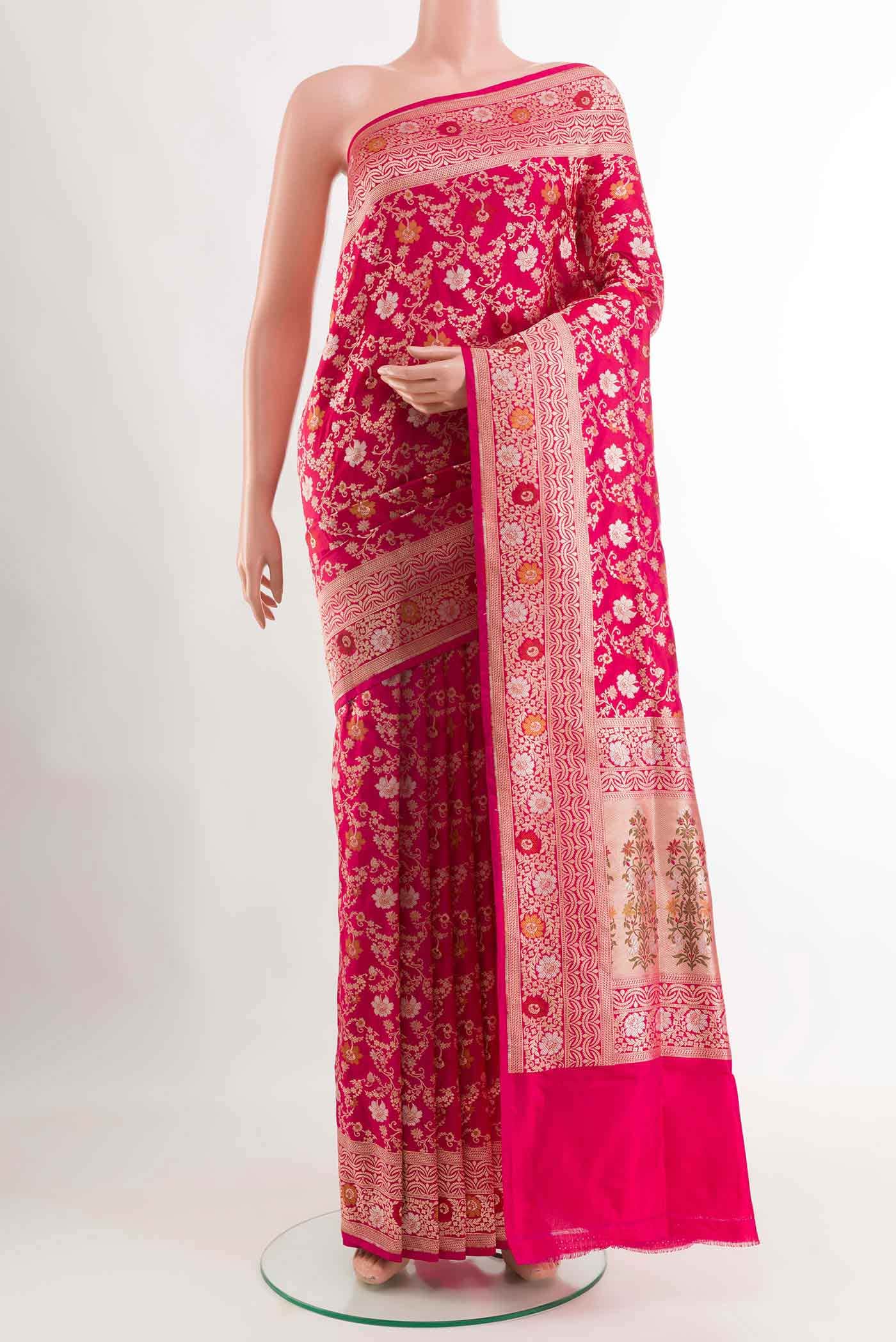 Rani Pink Banarasi Silk Saree