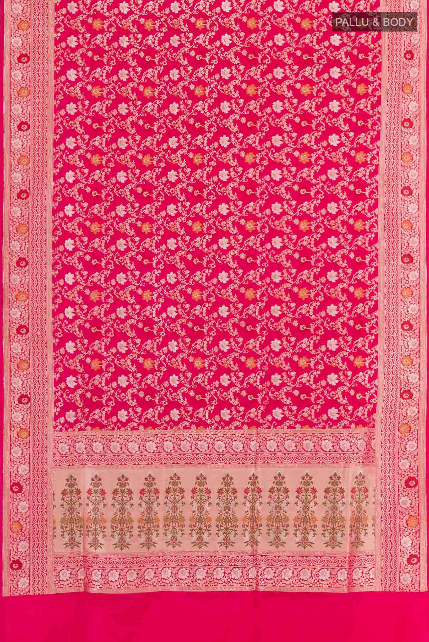 Rani Pink Banarasi Silk Saree