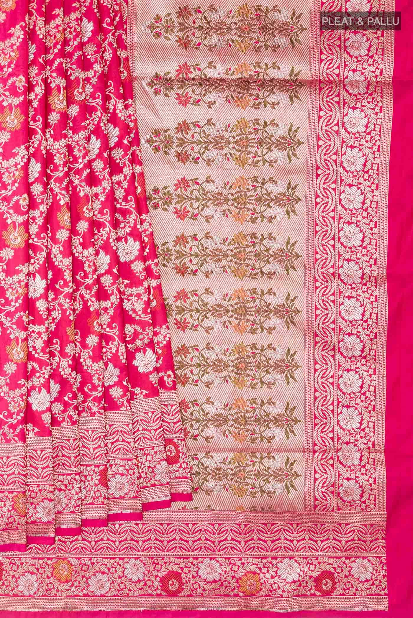 Rani Pink Banarasi Silk Saree