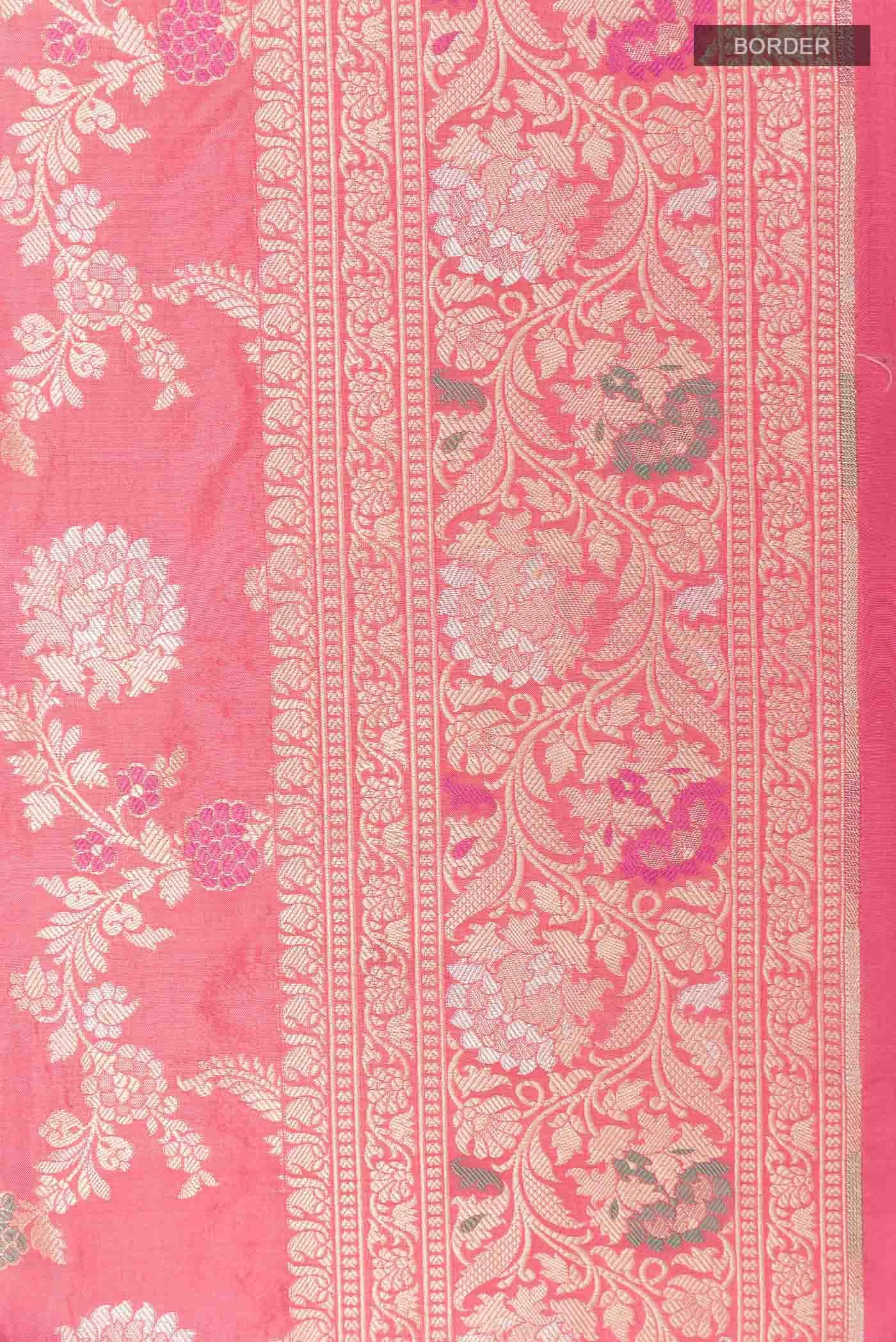 Pink Banarasi Silk Saree