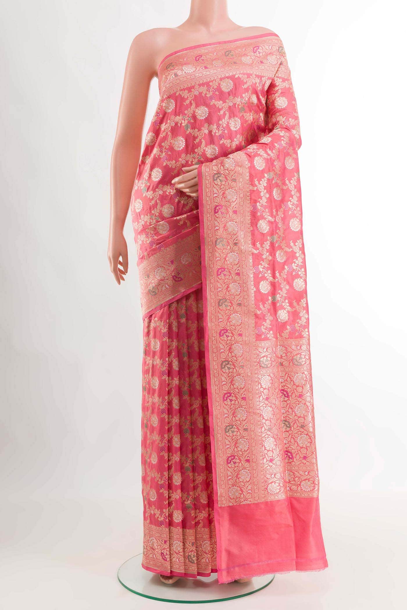 Pink Banarasi Silk Saree