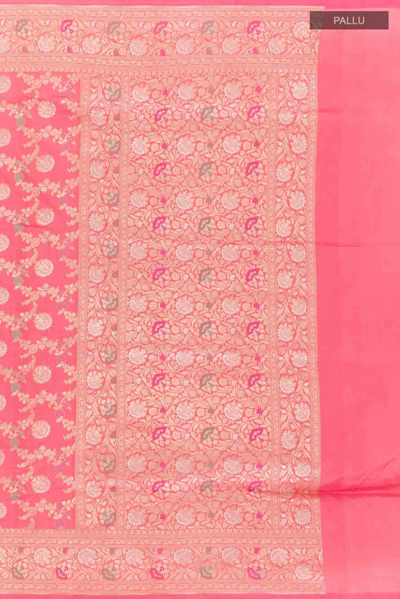 Pink Banarasi Silk Saree