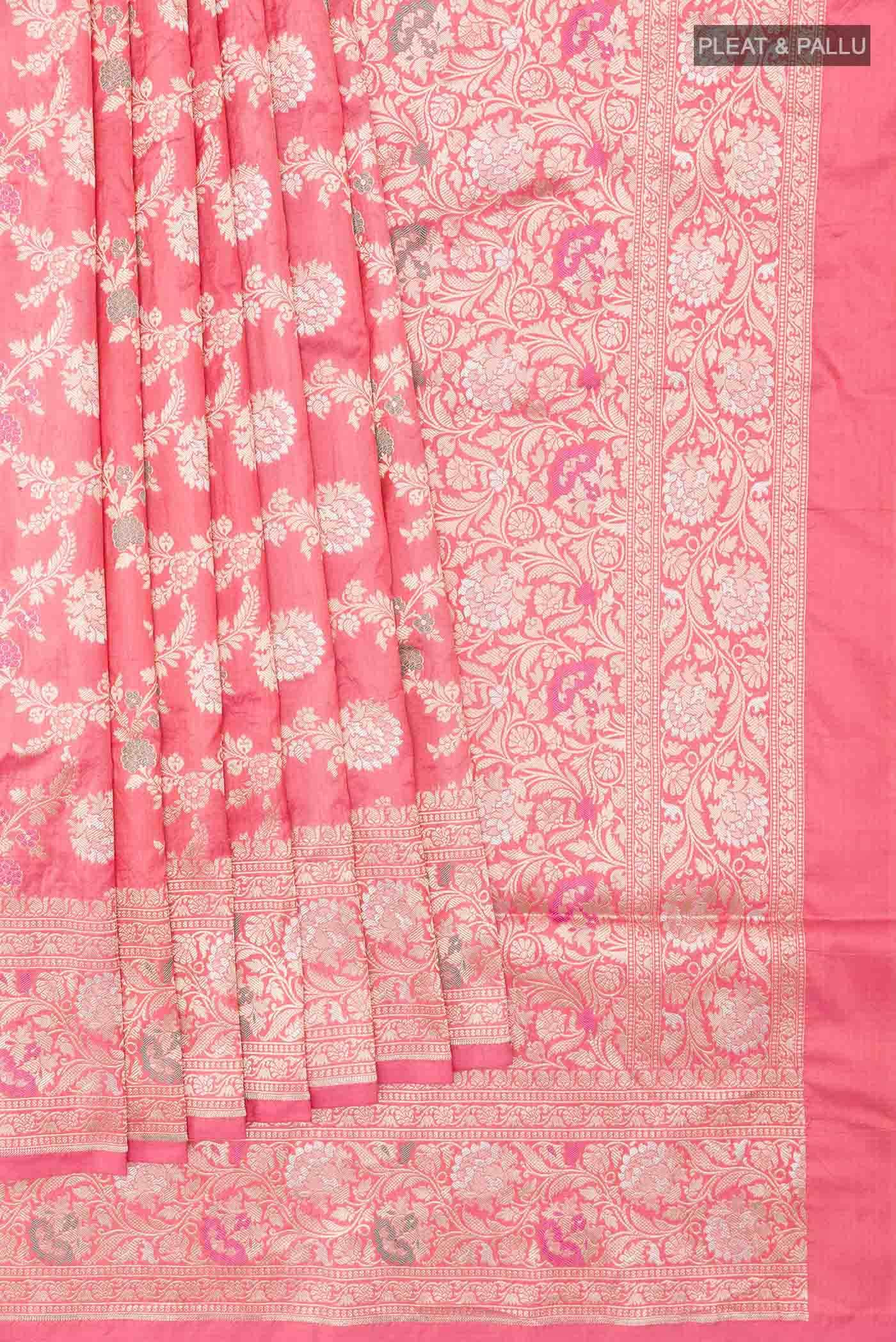 Pink Banarasi Silk Saree