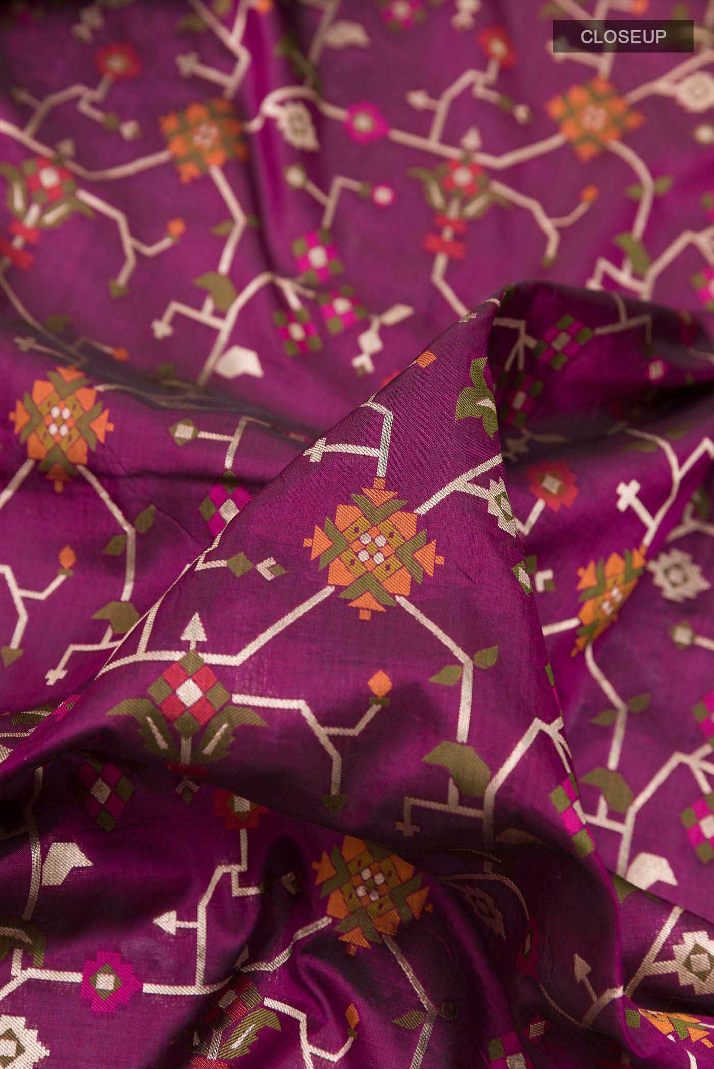 Purple Banarasi Silk Saree