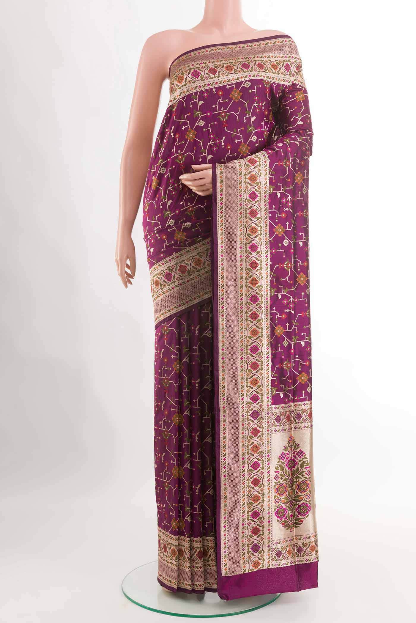 Purple Banarasi Silk Saree