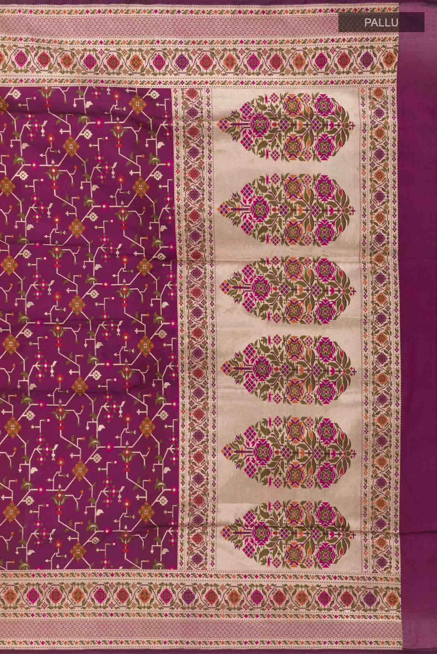 Purple Banarasi Silk Saree