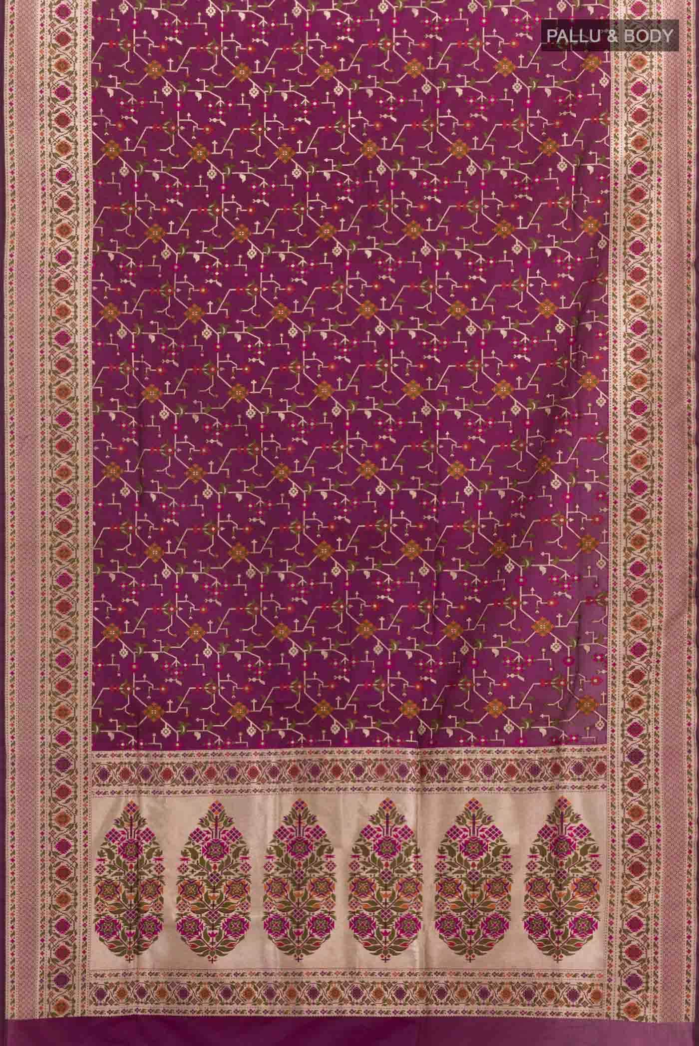 Purple Banarasi Silk Saree