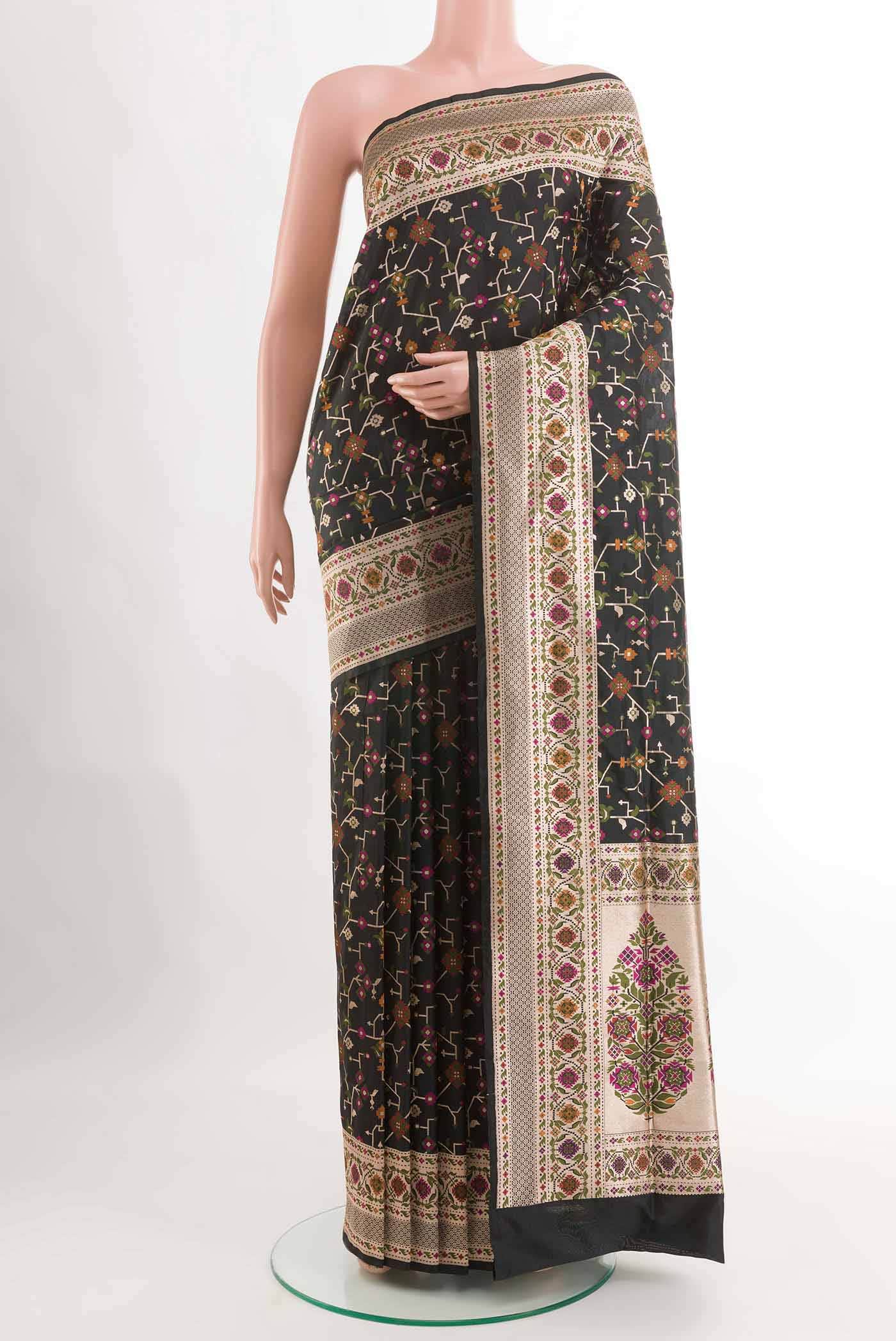 Black Banarasi Silk Saree