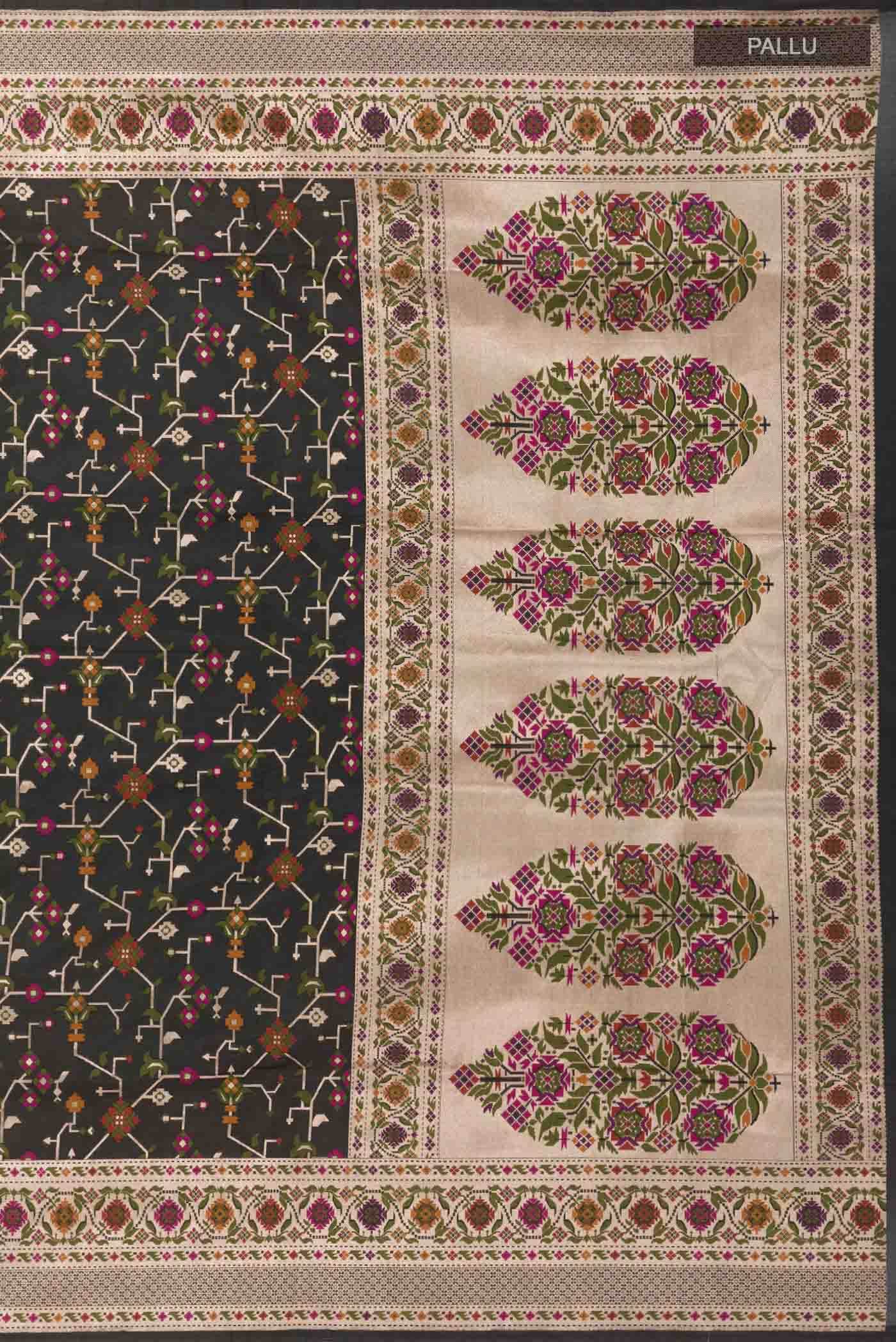 Black Banarasi Silk Saree
