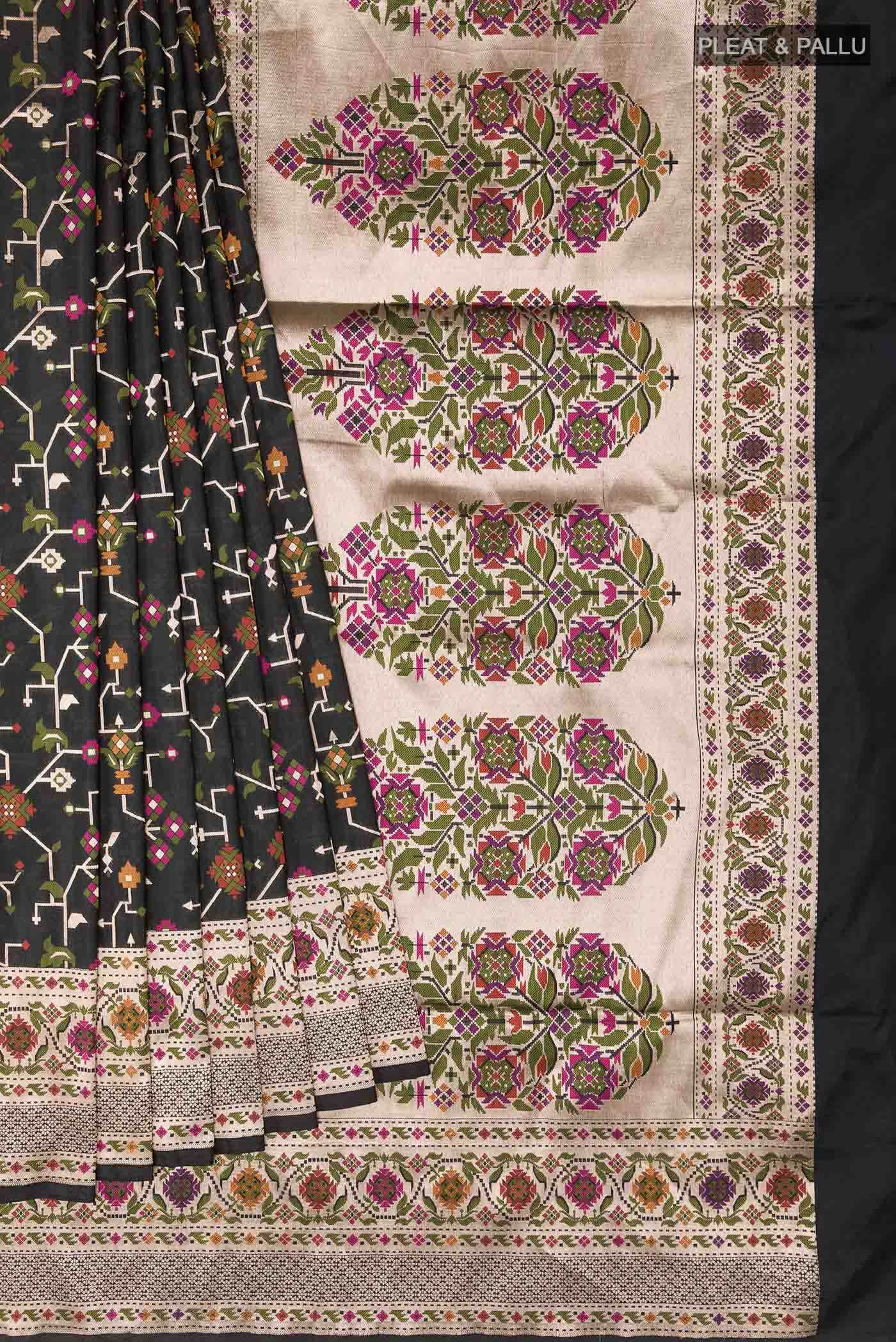 Black Banarasi Silk Saree