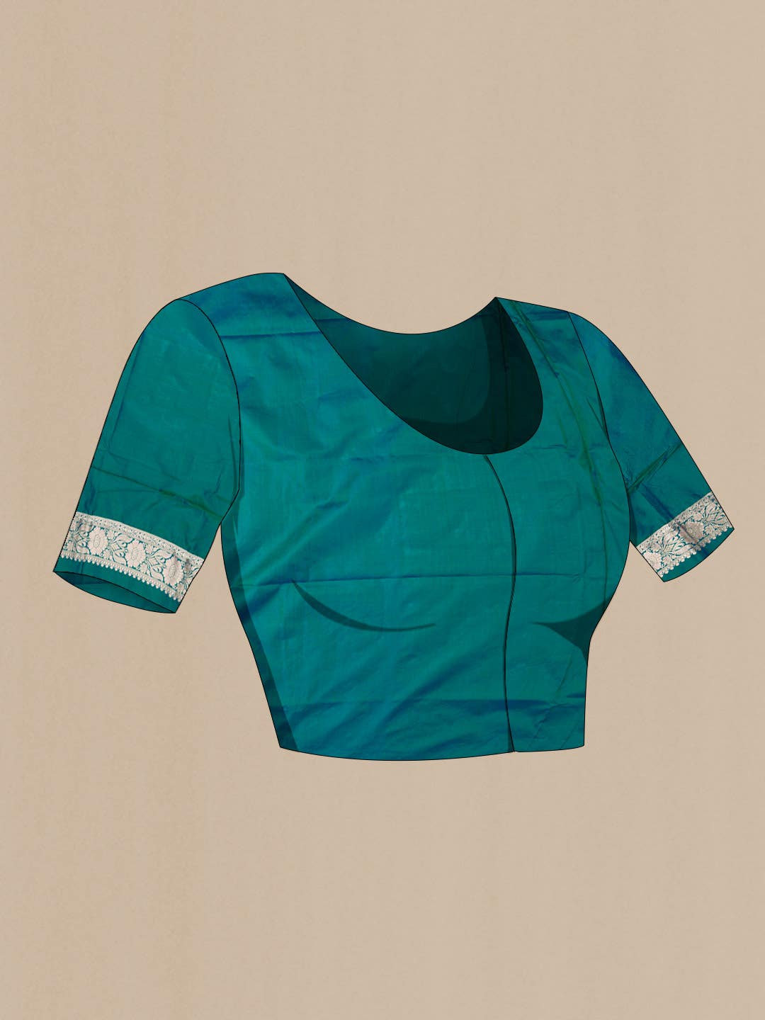 Peacock Blue Banarasi Silk Saree