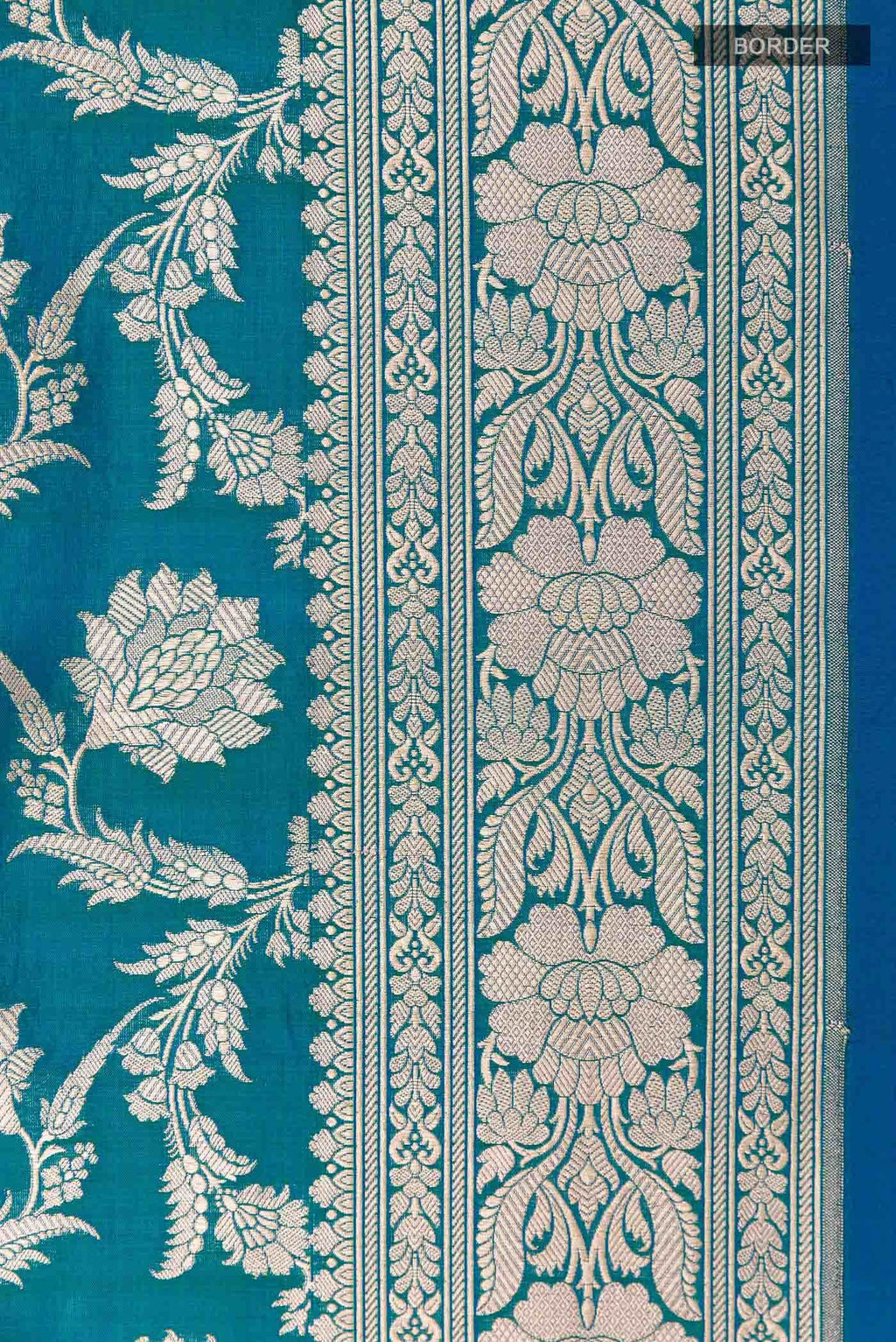 Peacock Blue Banarasi Silk Saree