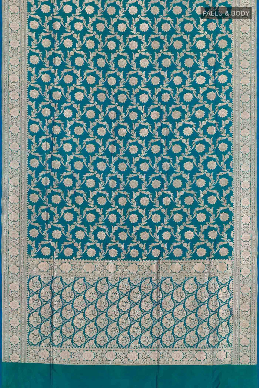 Peacock Blue Banarasi Silk Saree