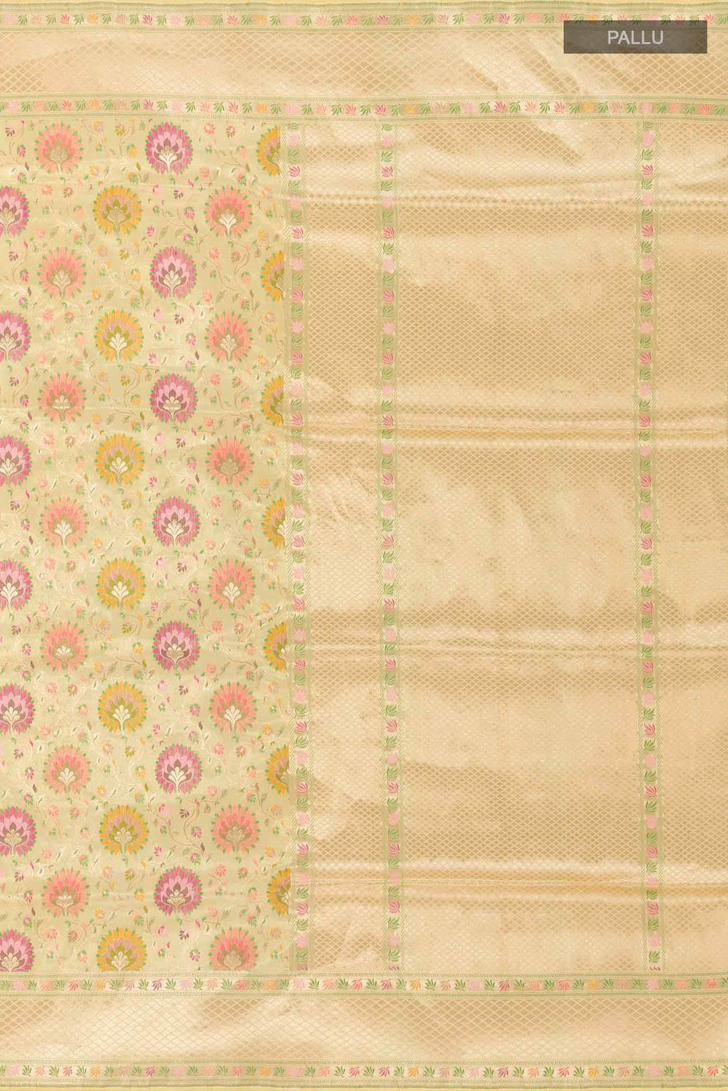 Cream Banarasi Silk Saree