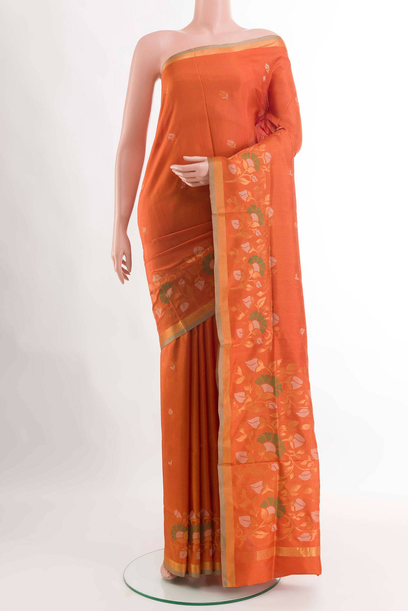 Orange Uppada Silk Saree