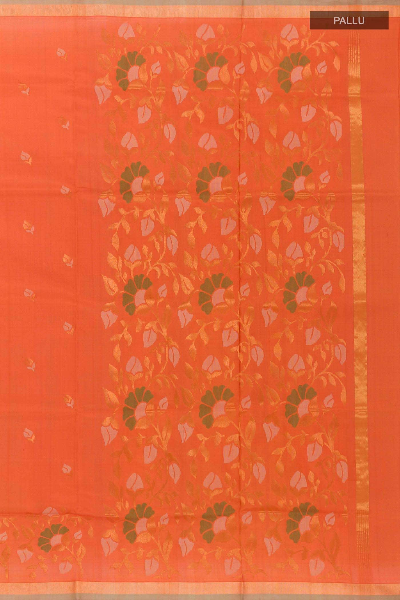 Orange Uppada Silk Saree