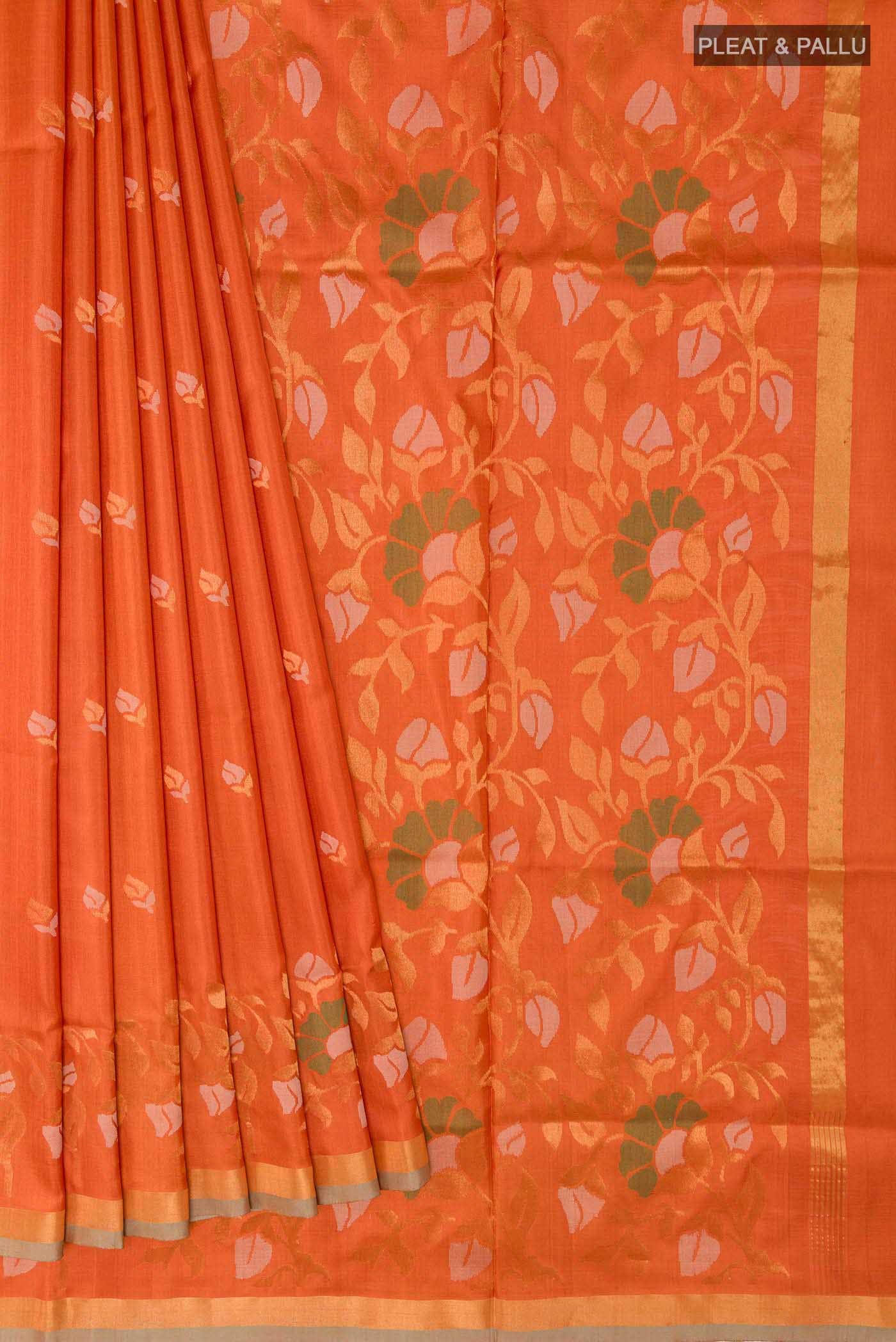Orange Uppada Silk Saree