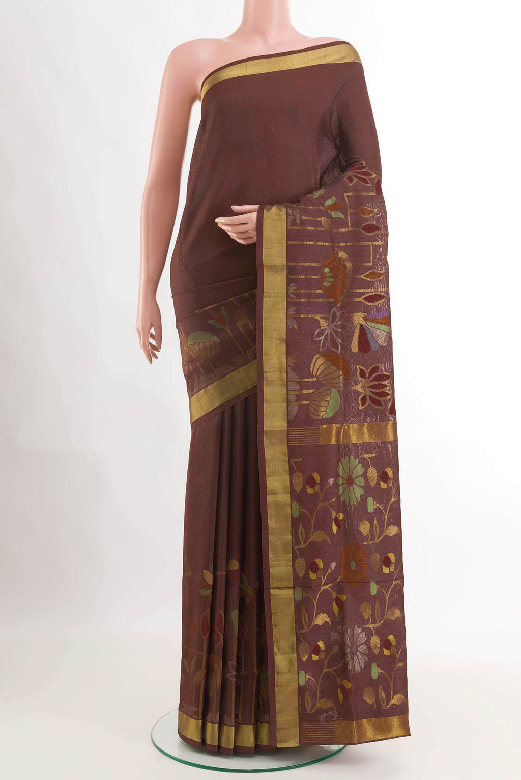 Brown Uppada Silk Saree