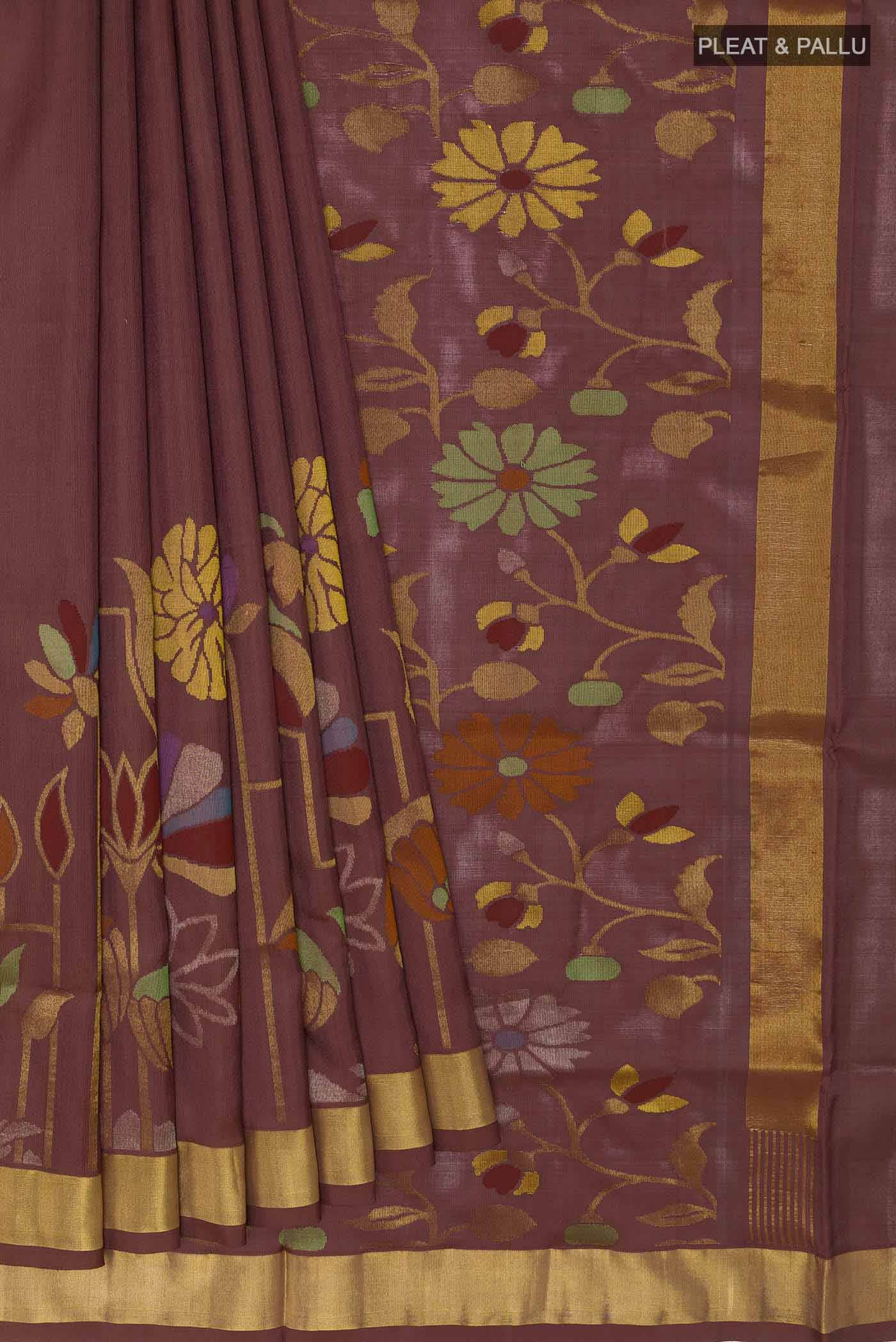 Brown Uppada Silk Saree