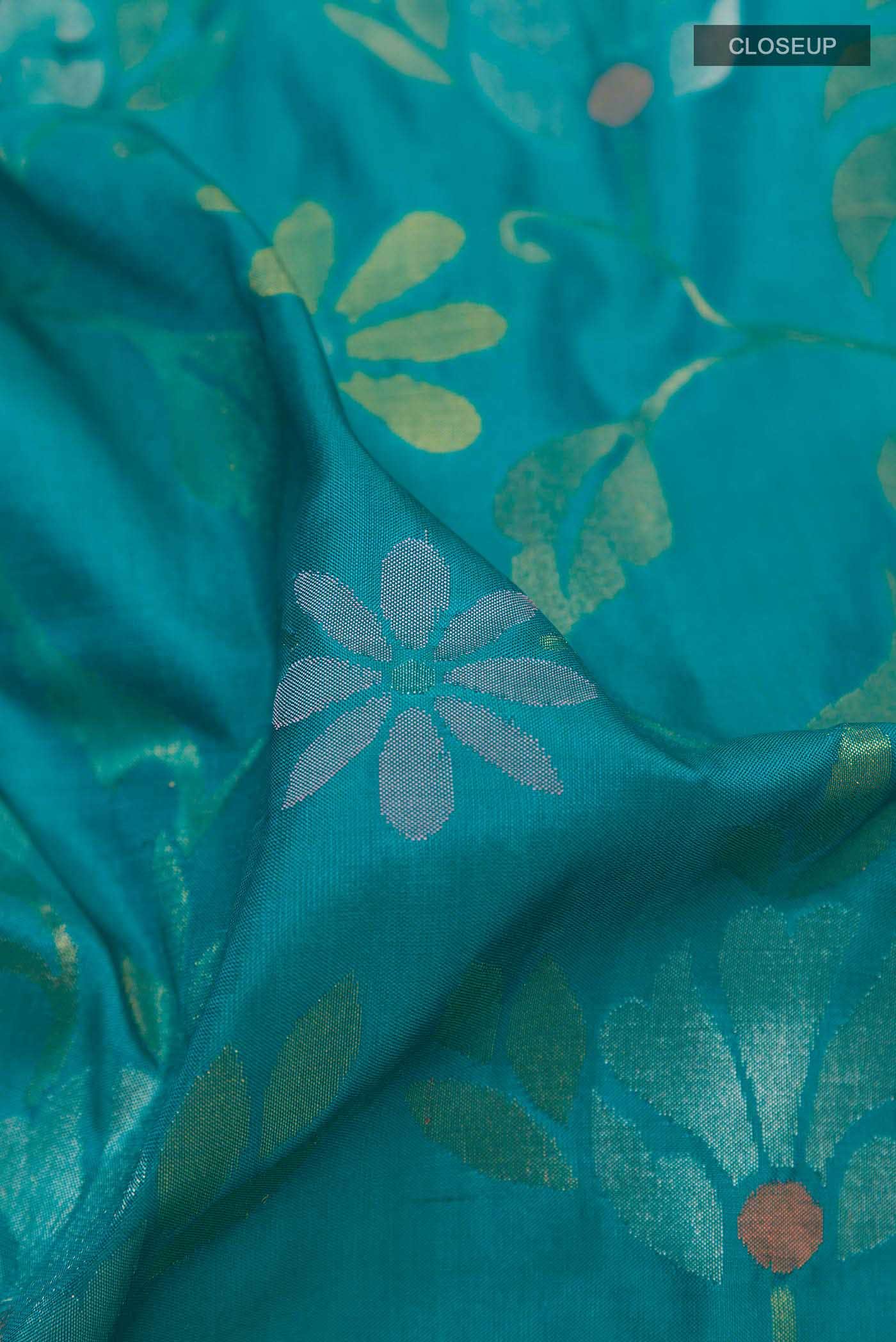 Turquoise Uppada Silk Saree