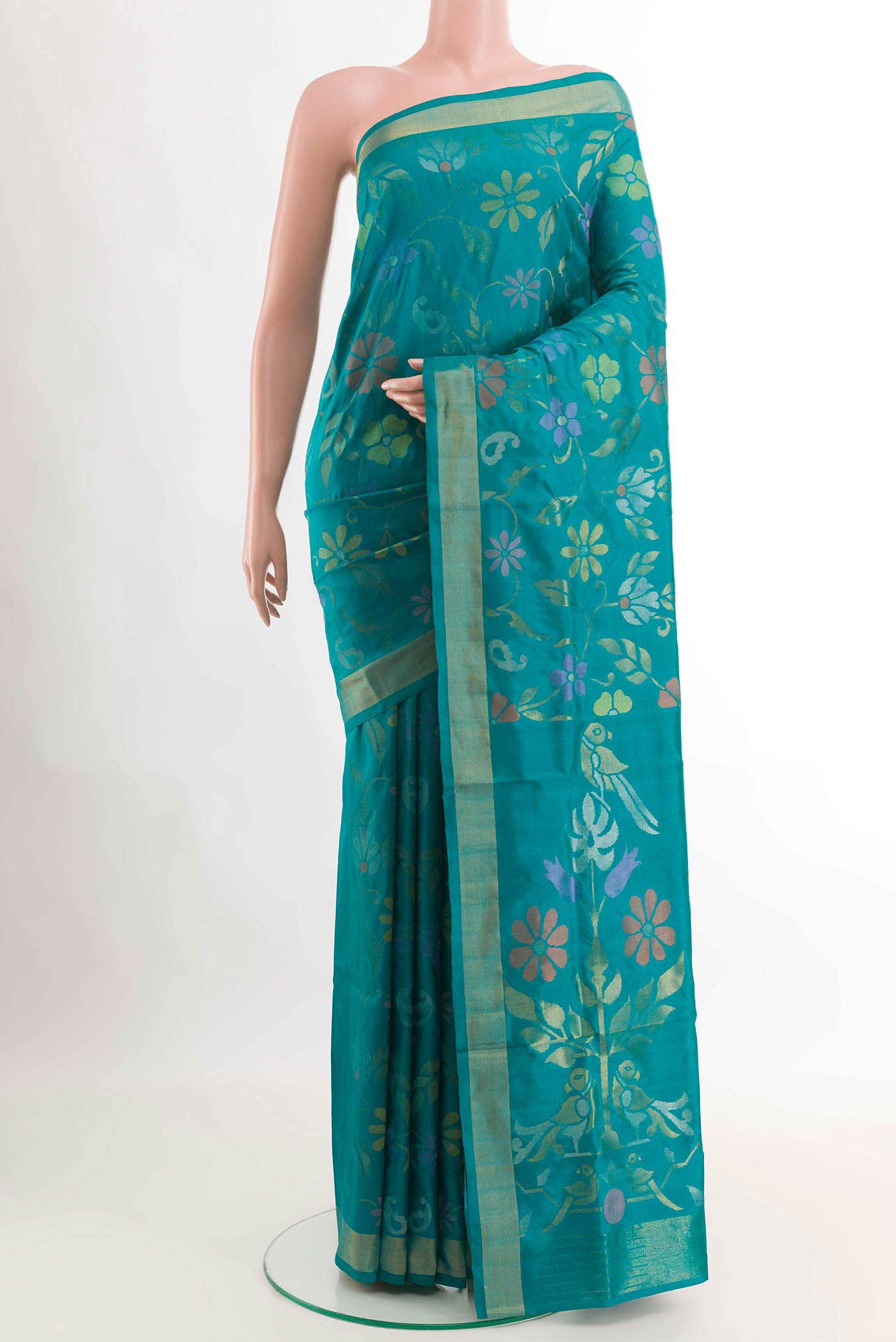 Turquoise Uppada Silk Saree