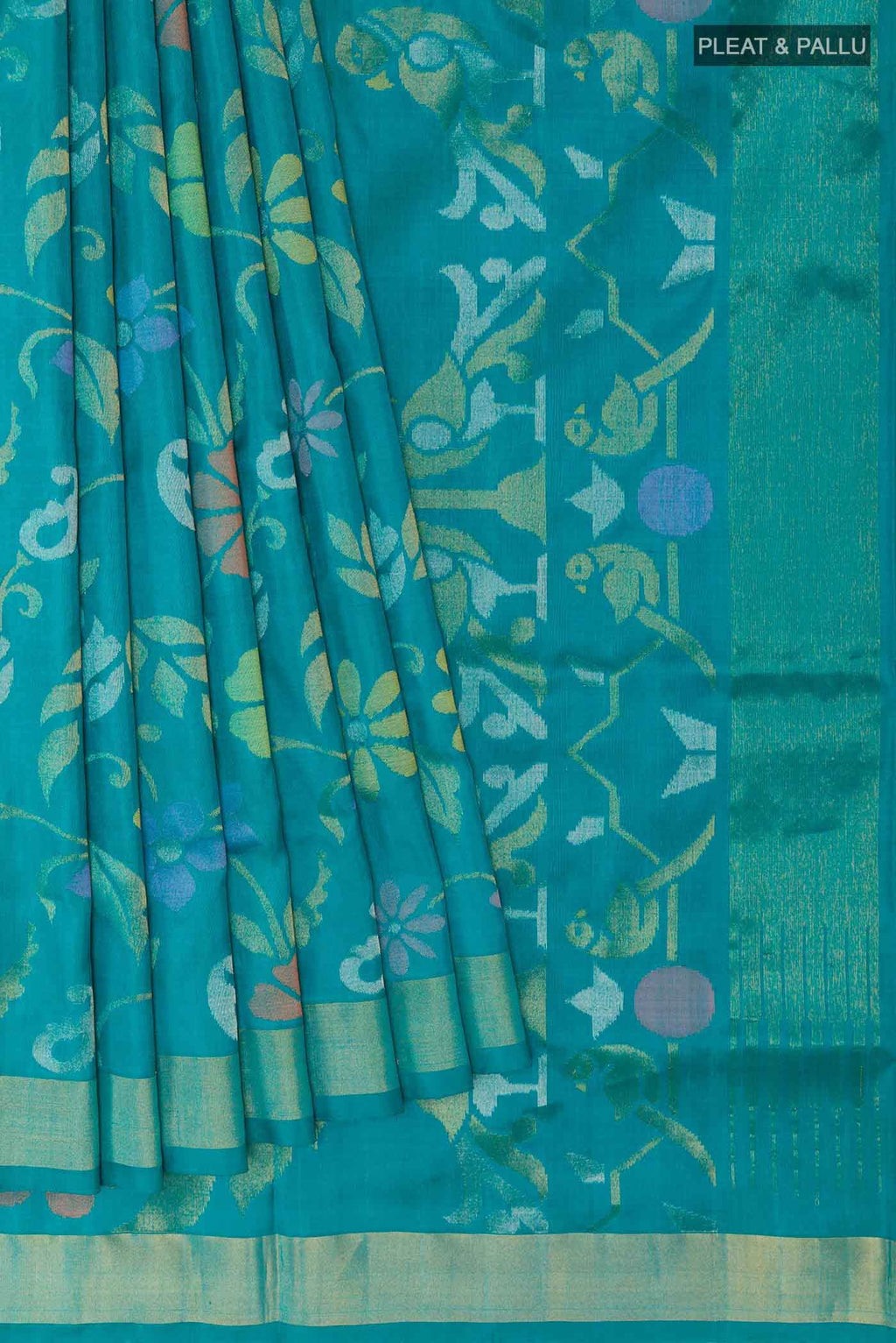 Turquoise Uppada Silk Saree