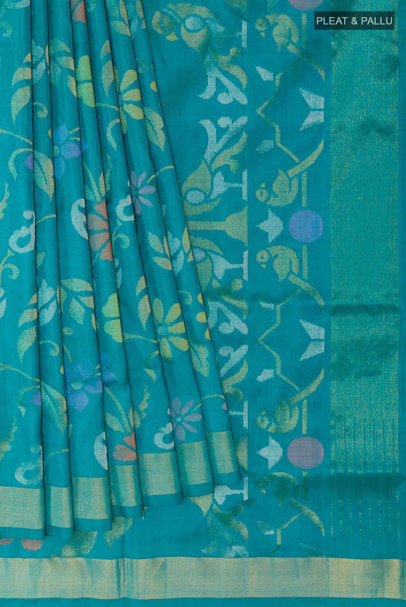 Turquoise Uppada Silk Saree