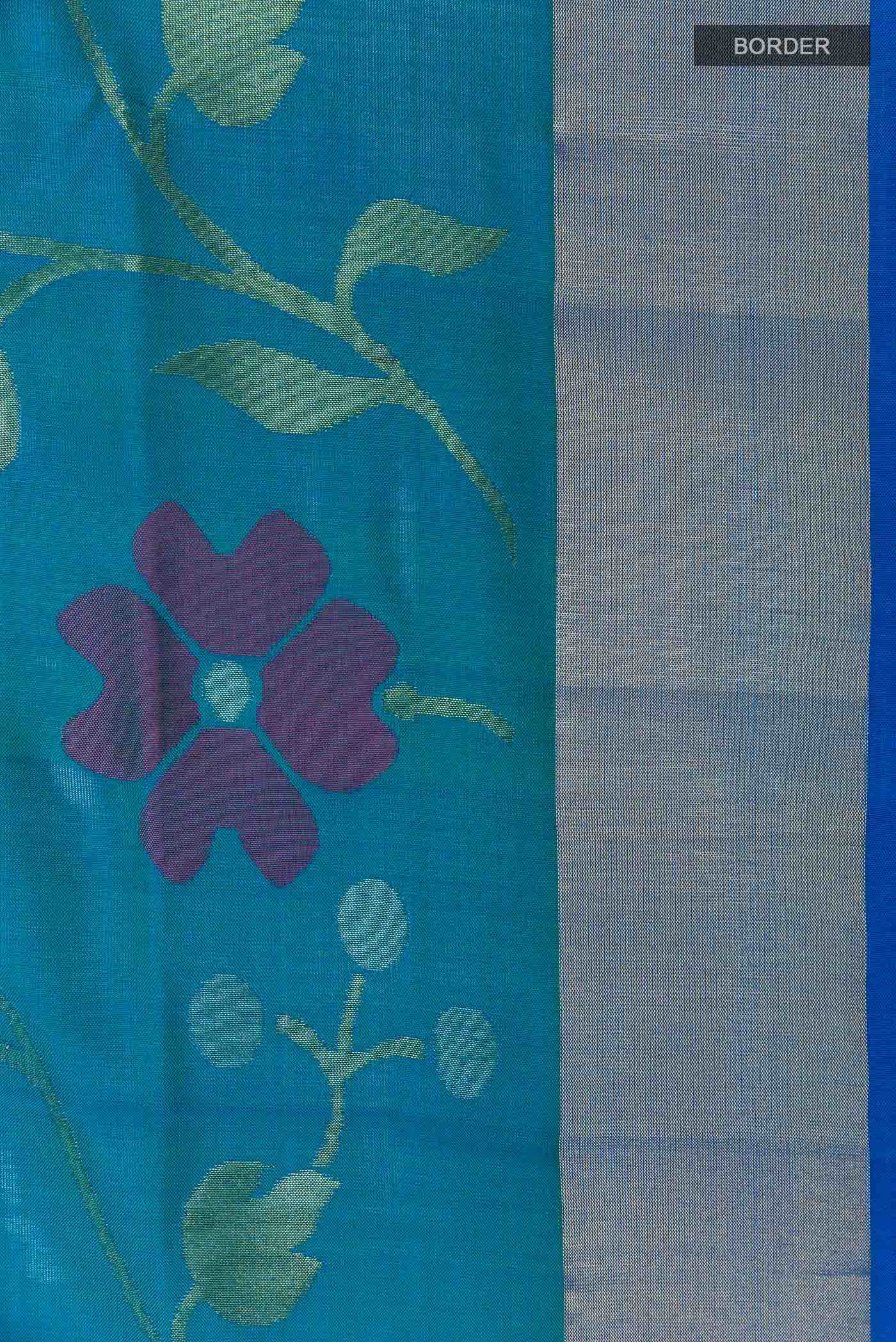 Peacock Blue Uppada Silk Saree