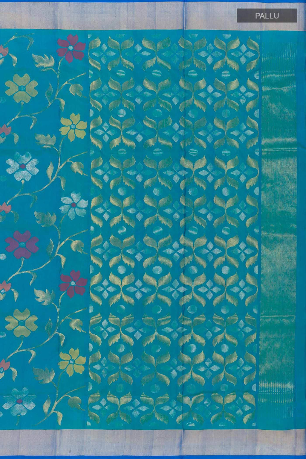 Peacock Blue Uppada Silk Saree