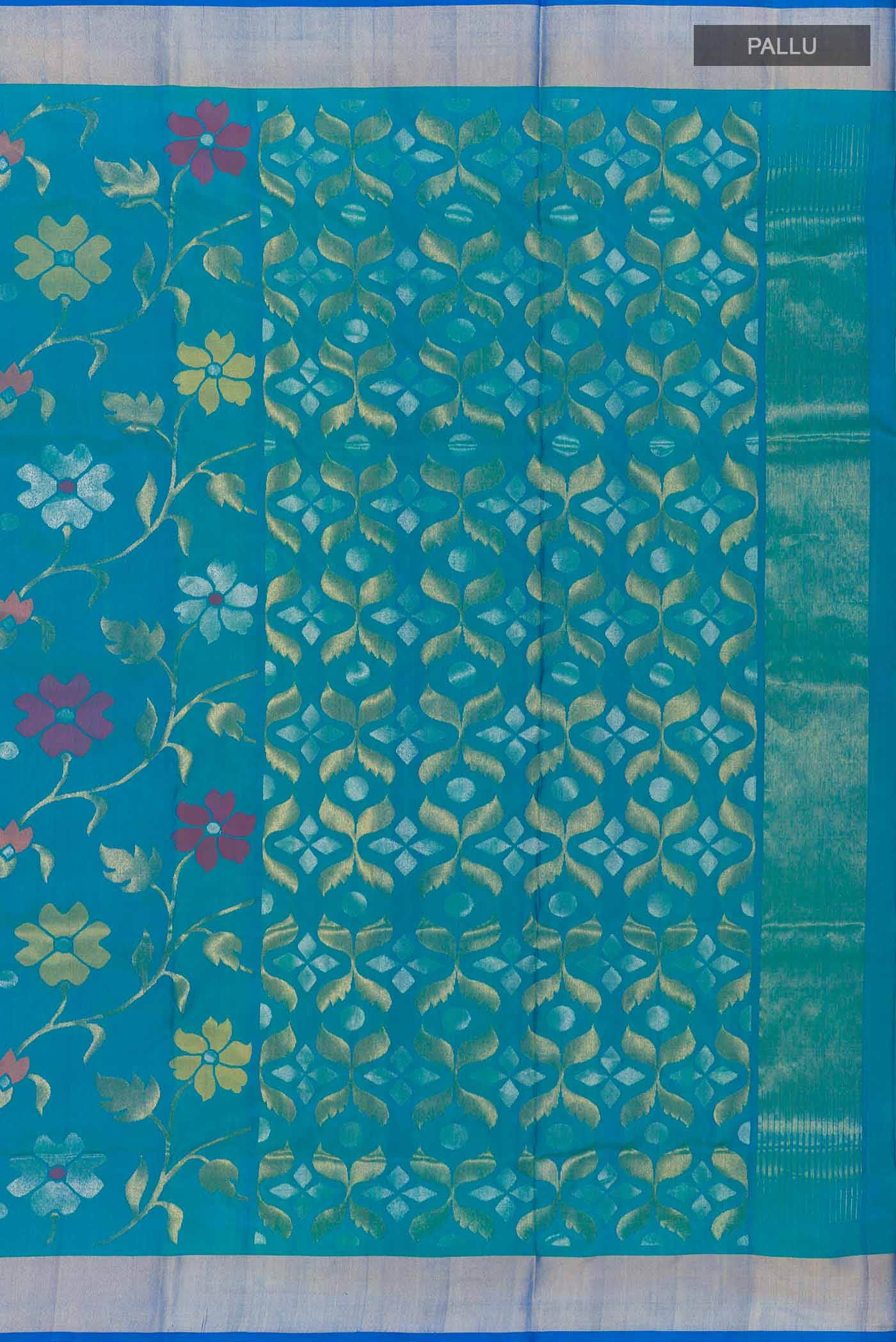 Peacock Blue Uppada Silk Saree