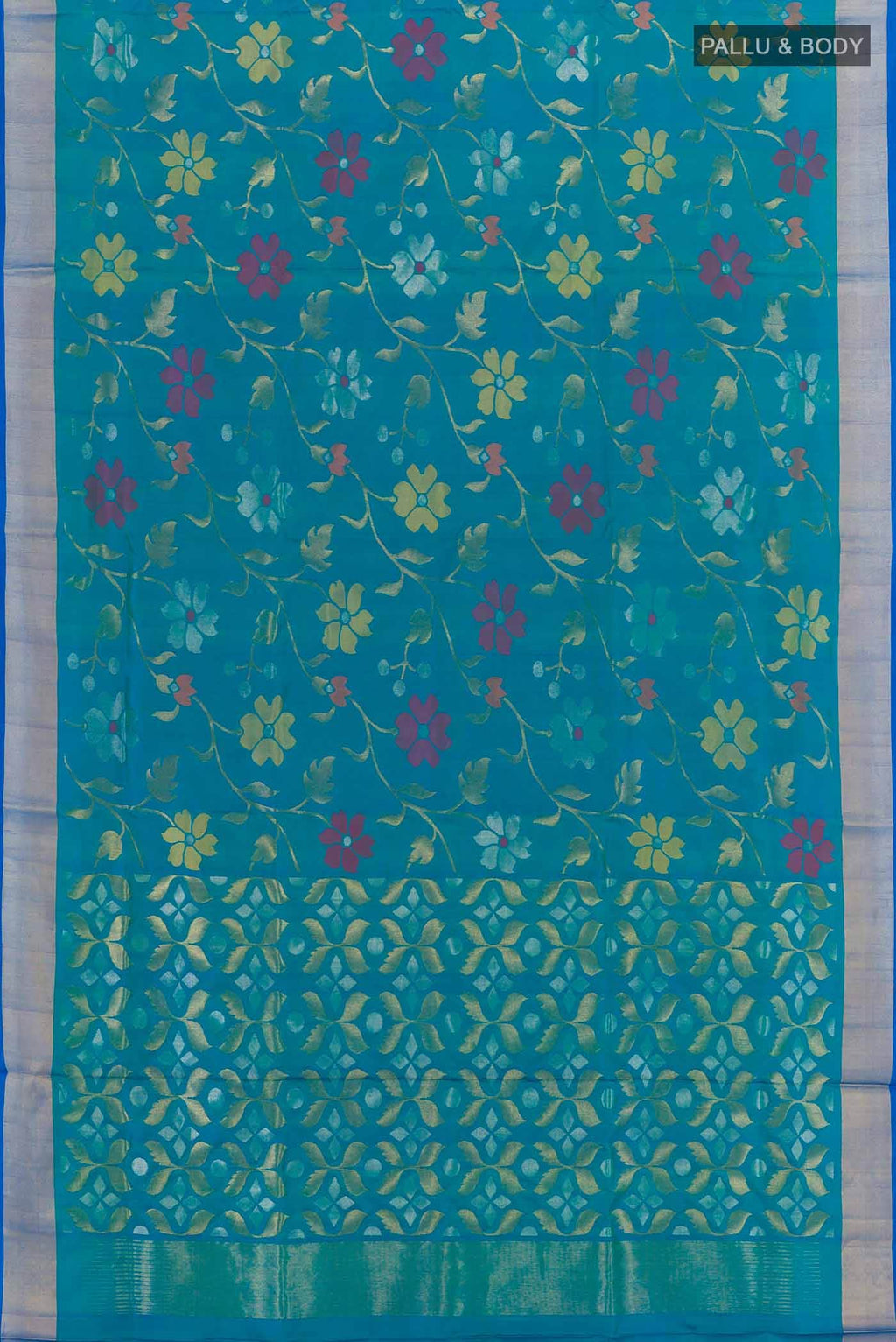 Peacock Blue Uppada Silk Saree