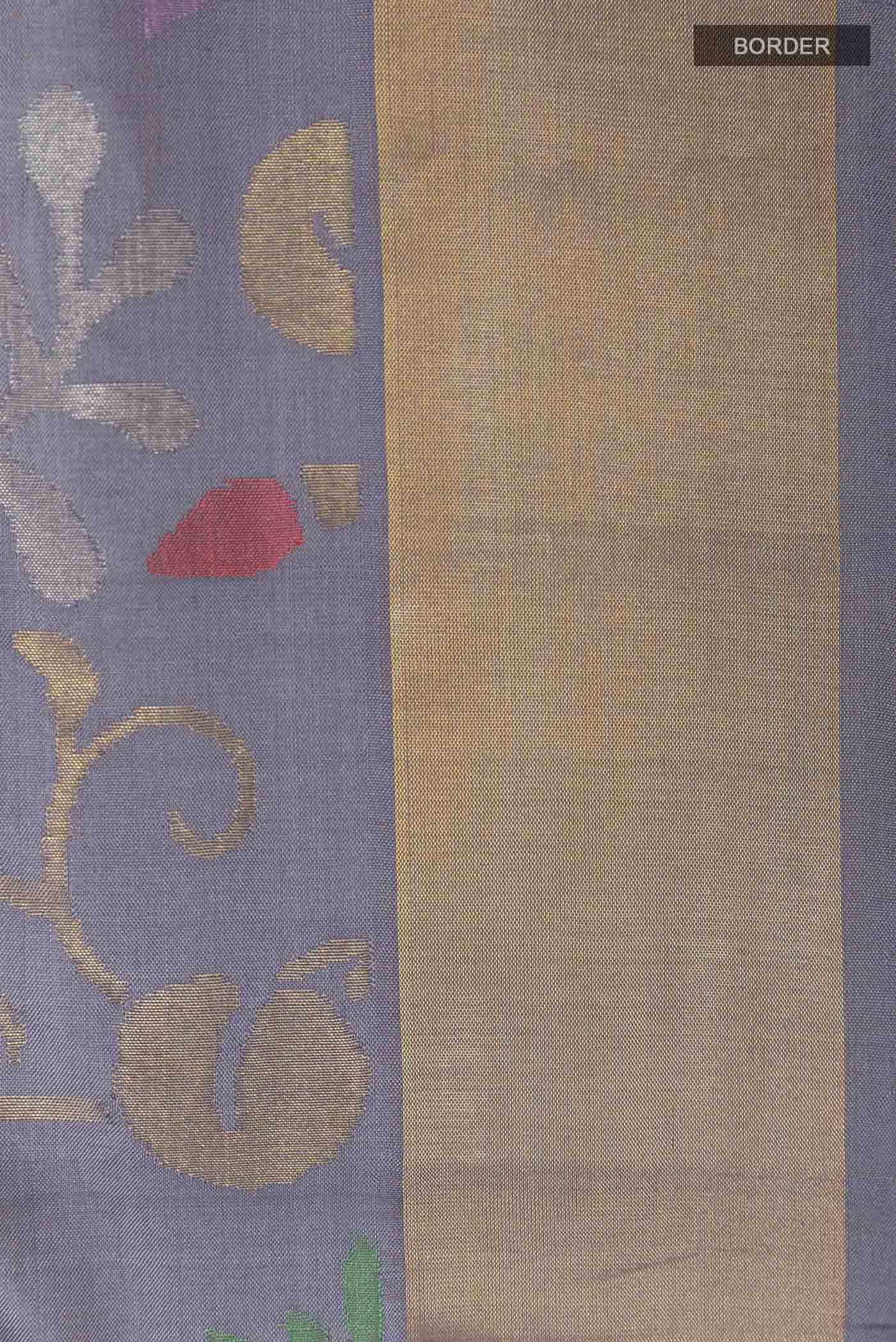 Grey Uppada Silk Saree