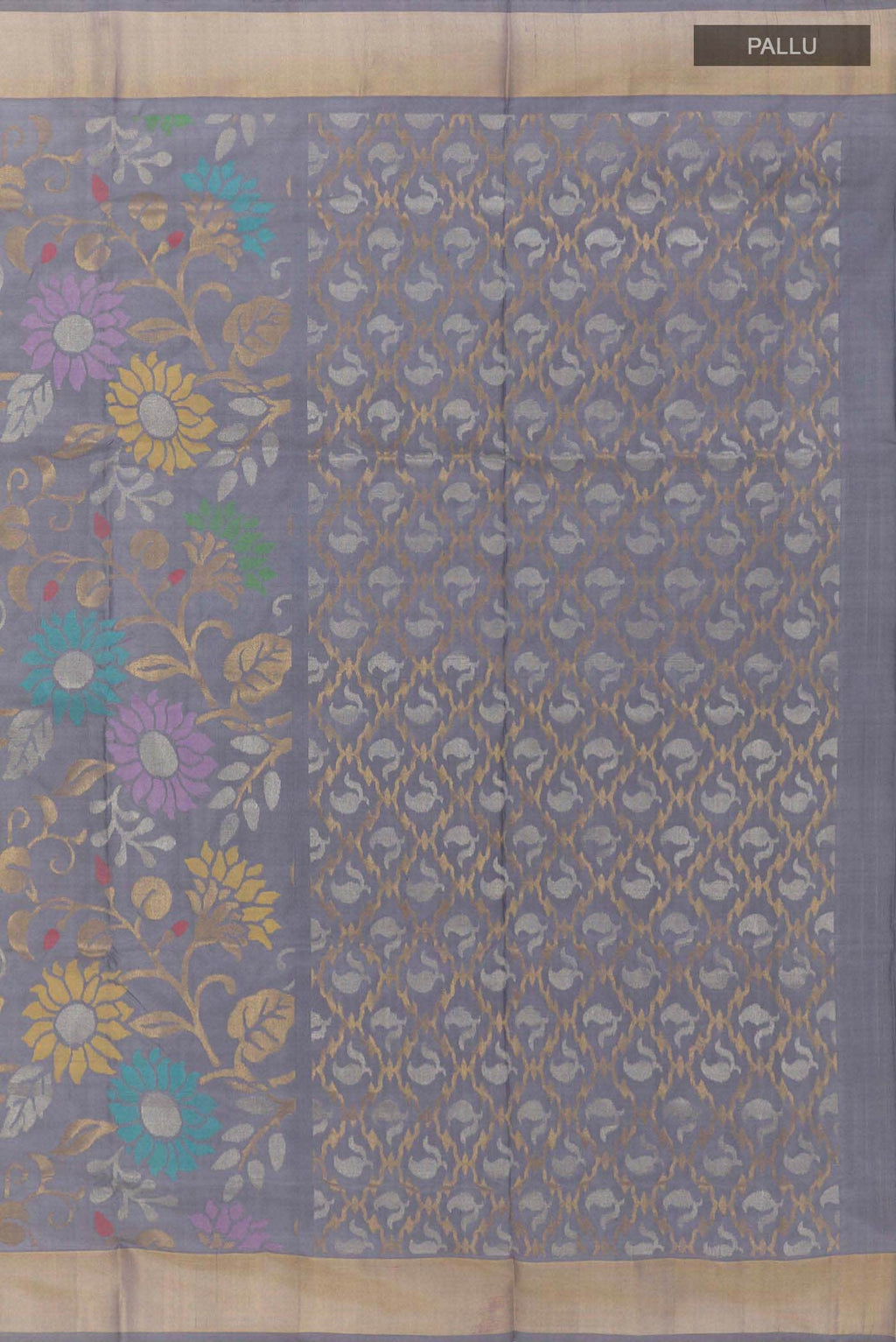 Grey Uppada Silk Saree